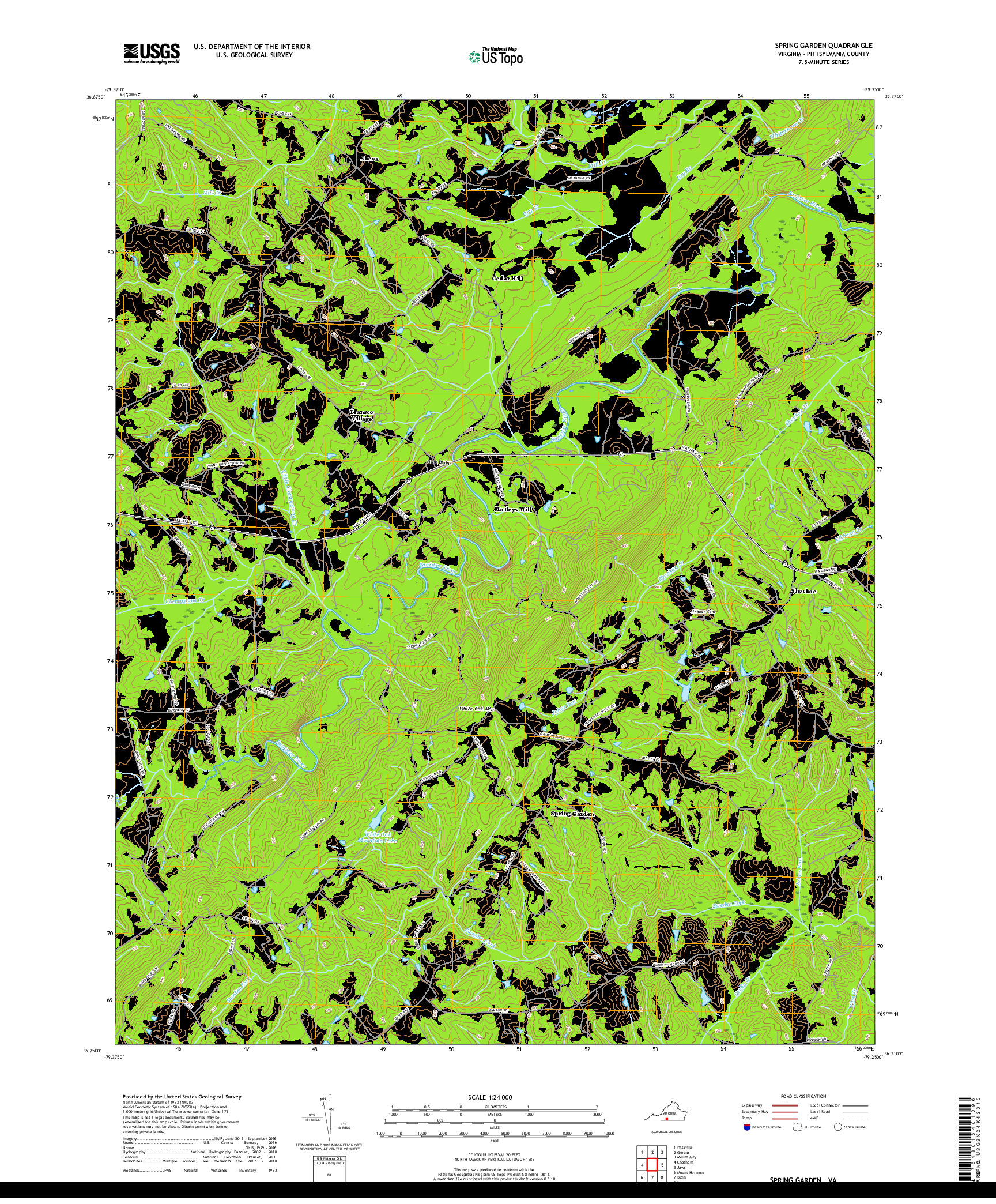 USGS US TOPO 7.5-MINUTE MAP FOR SPRING GARDEN, VA 2019