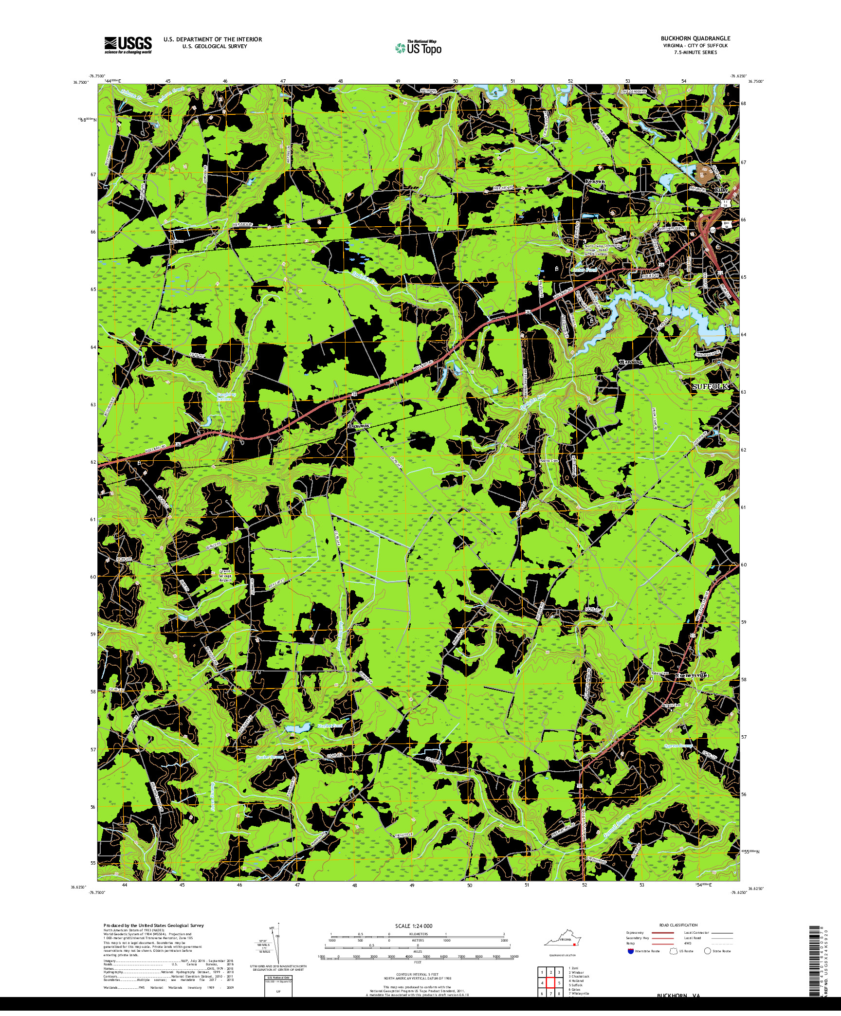 USGS US TOPO 7.5-MINUTE MAP FOR BUCKHORN, VA 2019