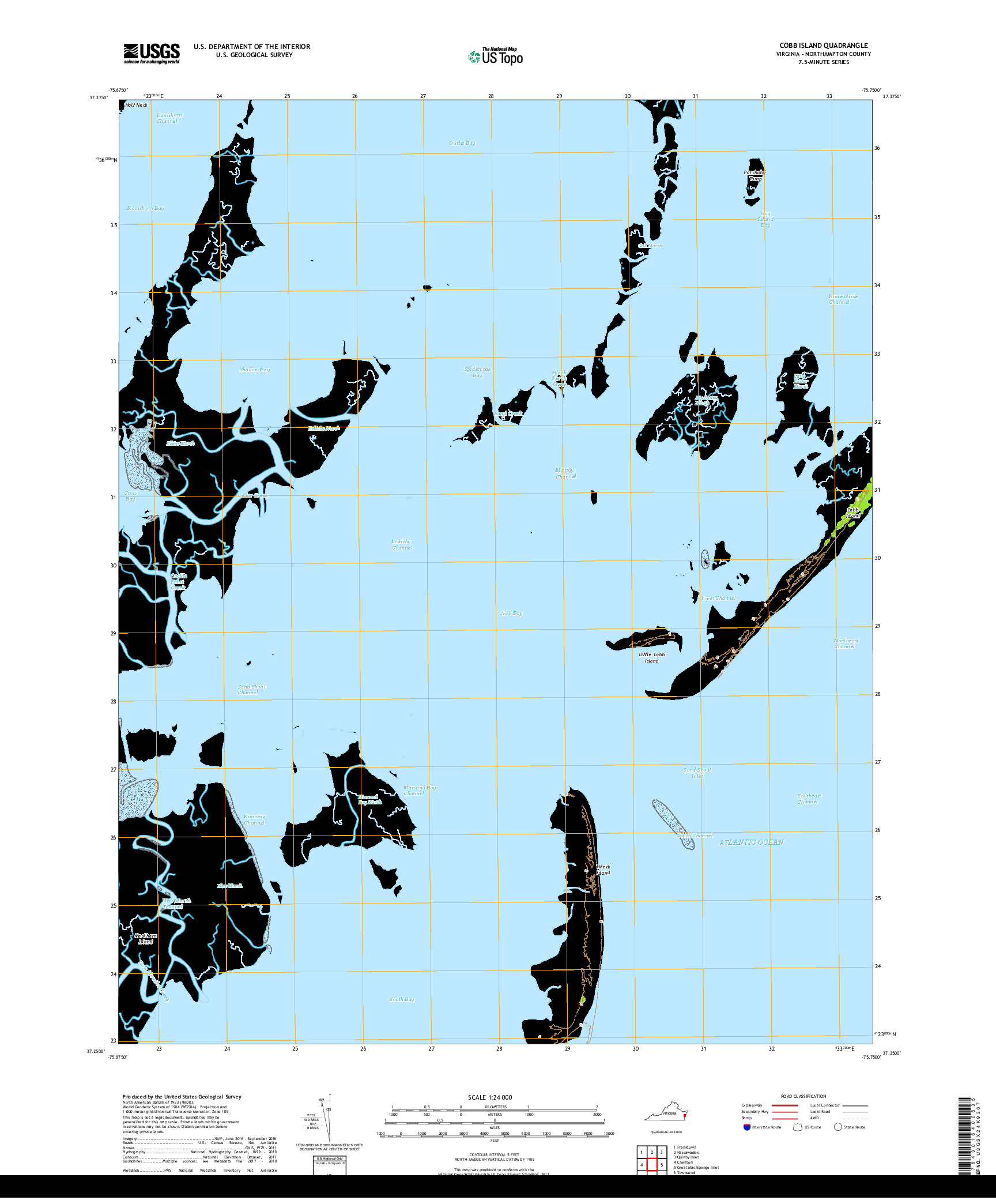 USGS US TOPO 7.5-MINUTE MAP FOR COBB ISLAND, VA 2019
