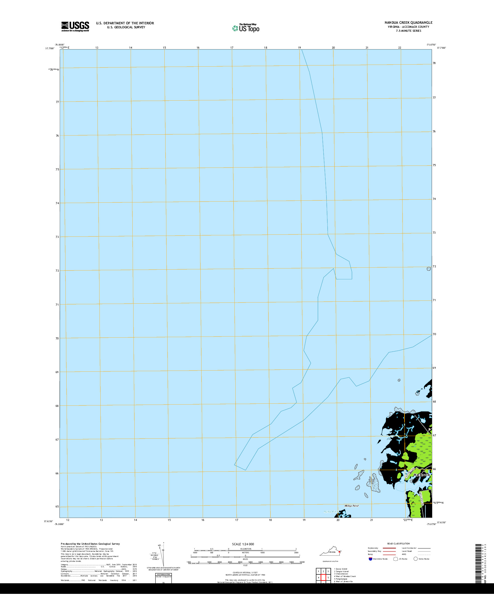 USGS US TOPO 7.5-MINUTE MAP FOR NANDUA CREEK, VA 2019