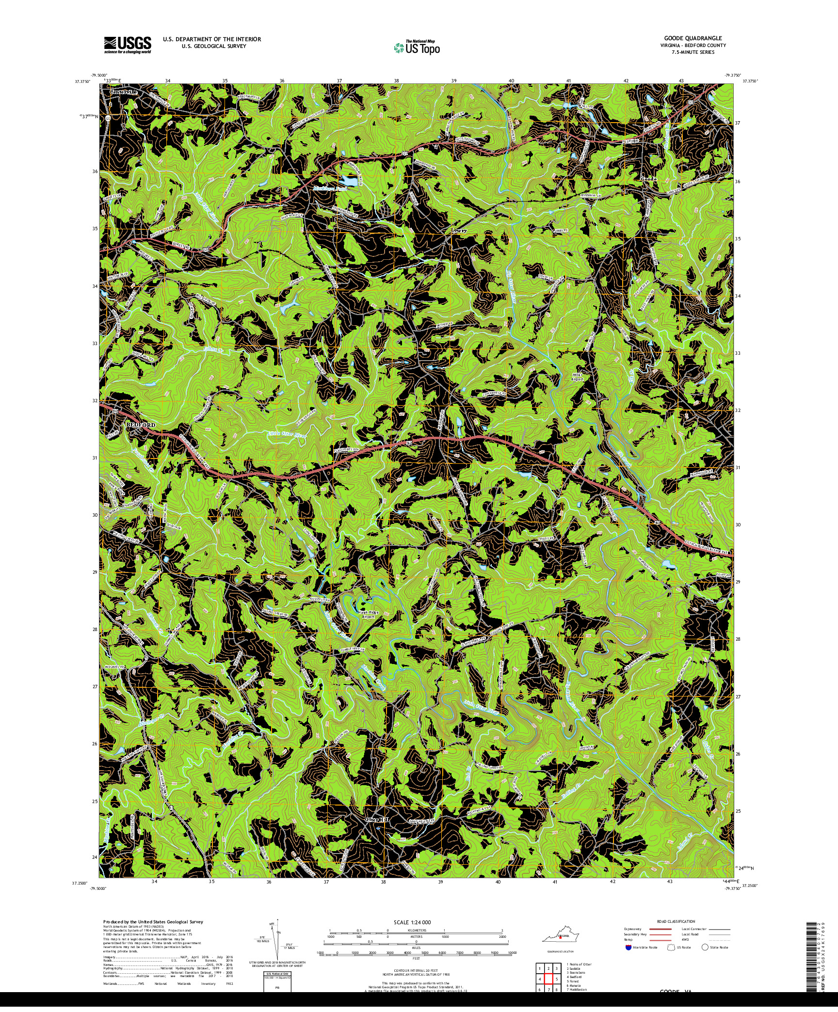 USGS US TOPO 7.5-MINUTE MAP FOR GOODE, VA 2019