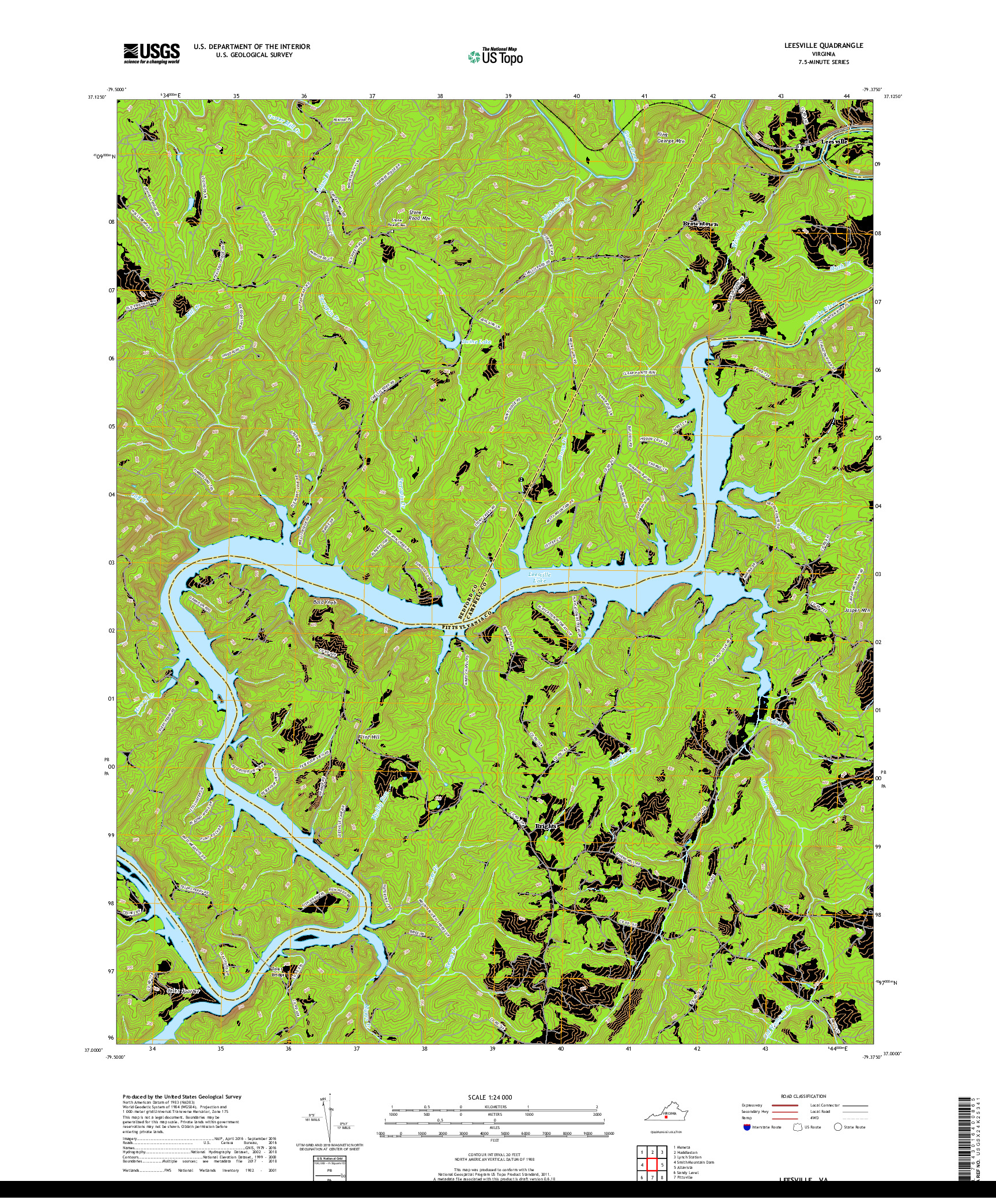 USGS US TOPO 7.5-MINUTE MAP FOR LEESVILLE, VA 2019