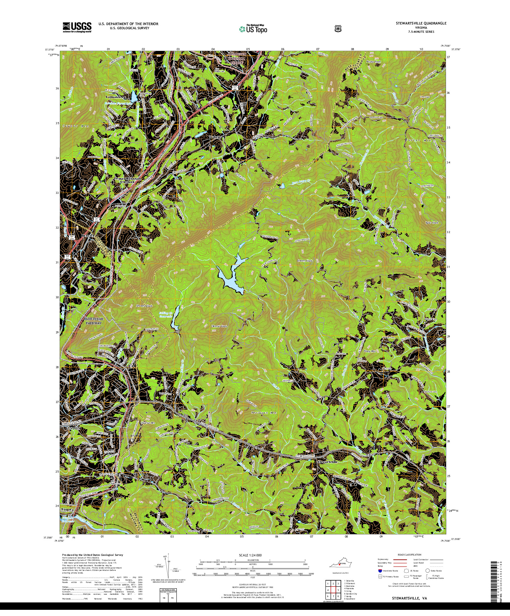 USGS US TOPO 7.5-MINUTE MAP FOR STEWARTSVILLE, VA 2019