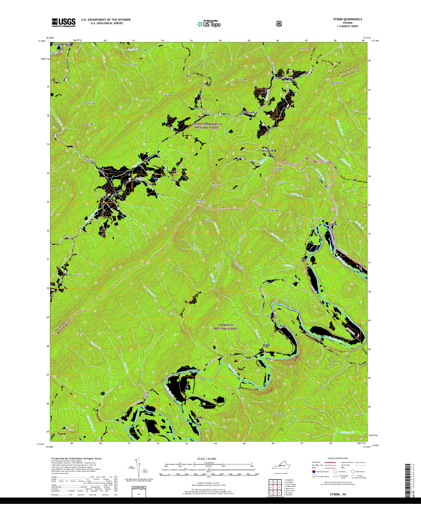 USGS US TOPO 7.5-MINUTE MAP FOR STROM, VA 2019