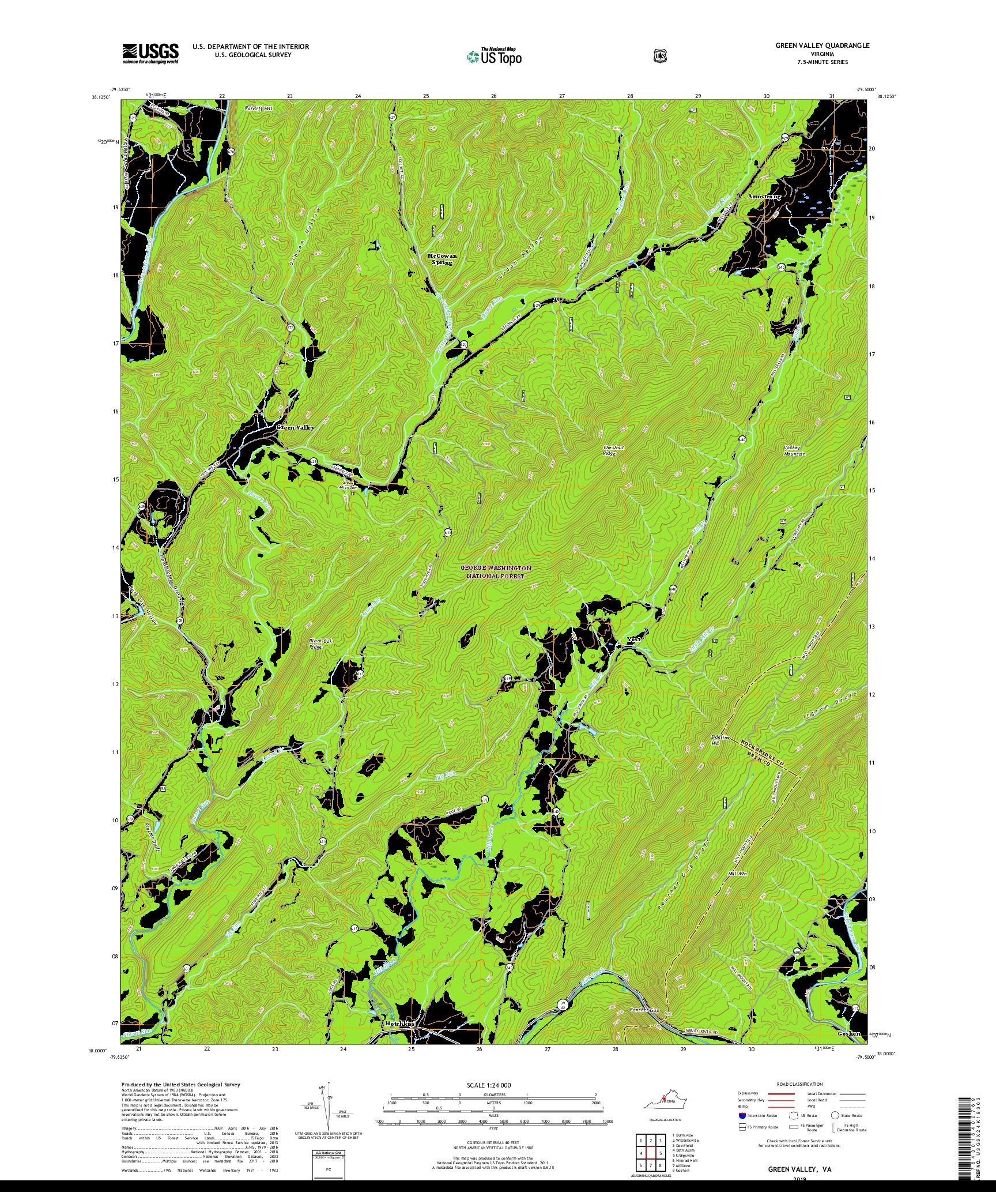 USGS US TOPO 7.5-MINUTE MAP FOR GREEN VALLEY, VA 2019