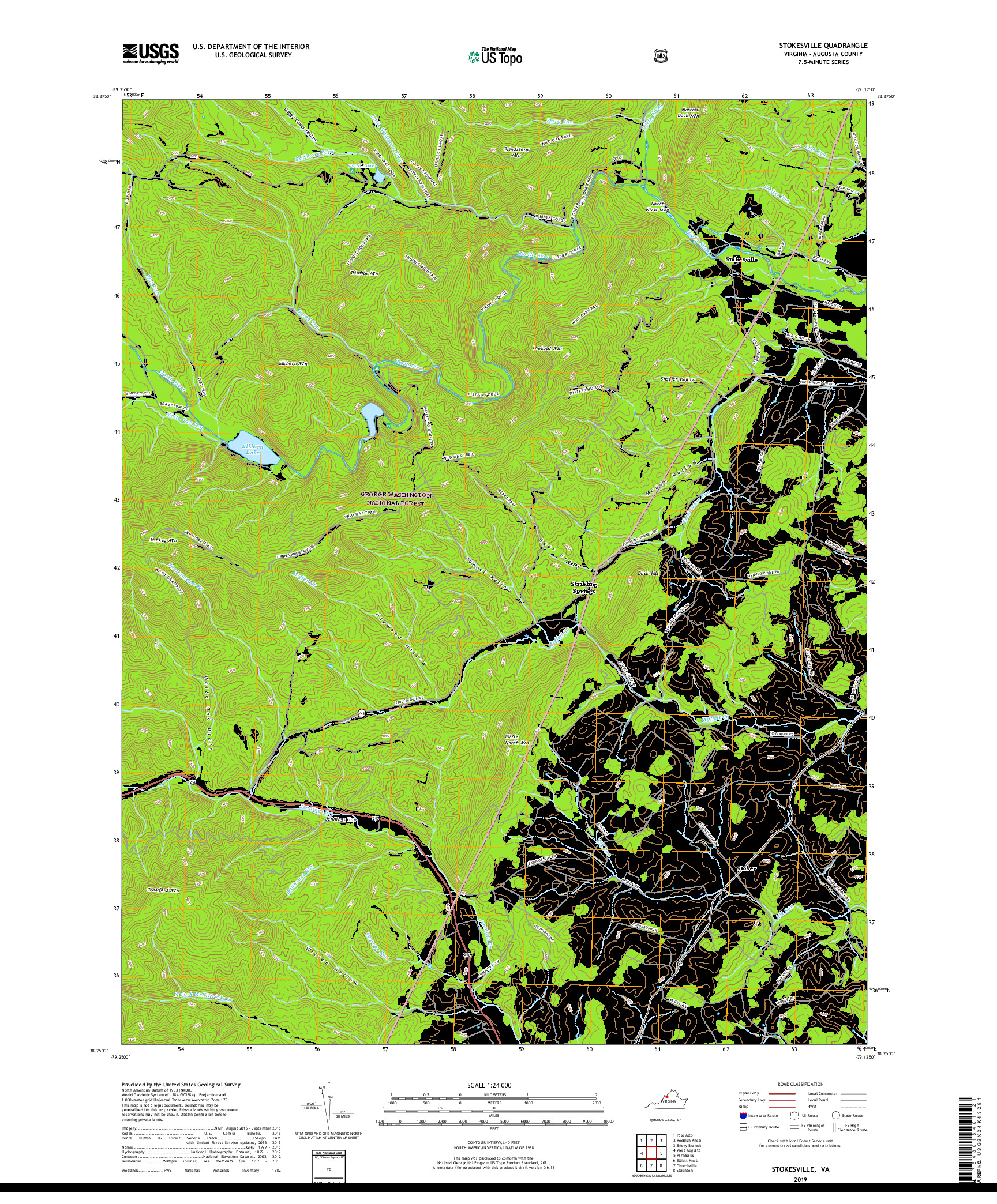 USGS US TOPO 7.5-MINUTE MAP FOR STOKESVILLE, VA 2019