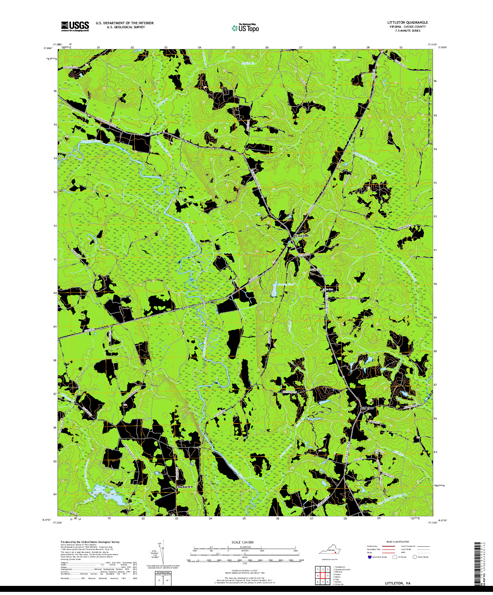 USGS US TOPO 7.5-MINUTE MAP FOR LITTLETON, VA 2019