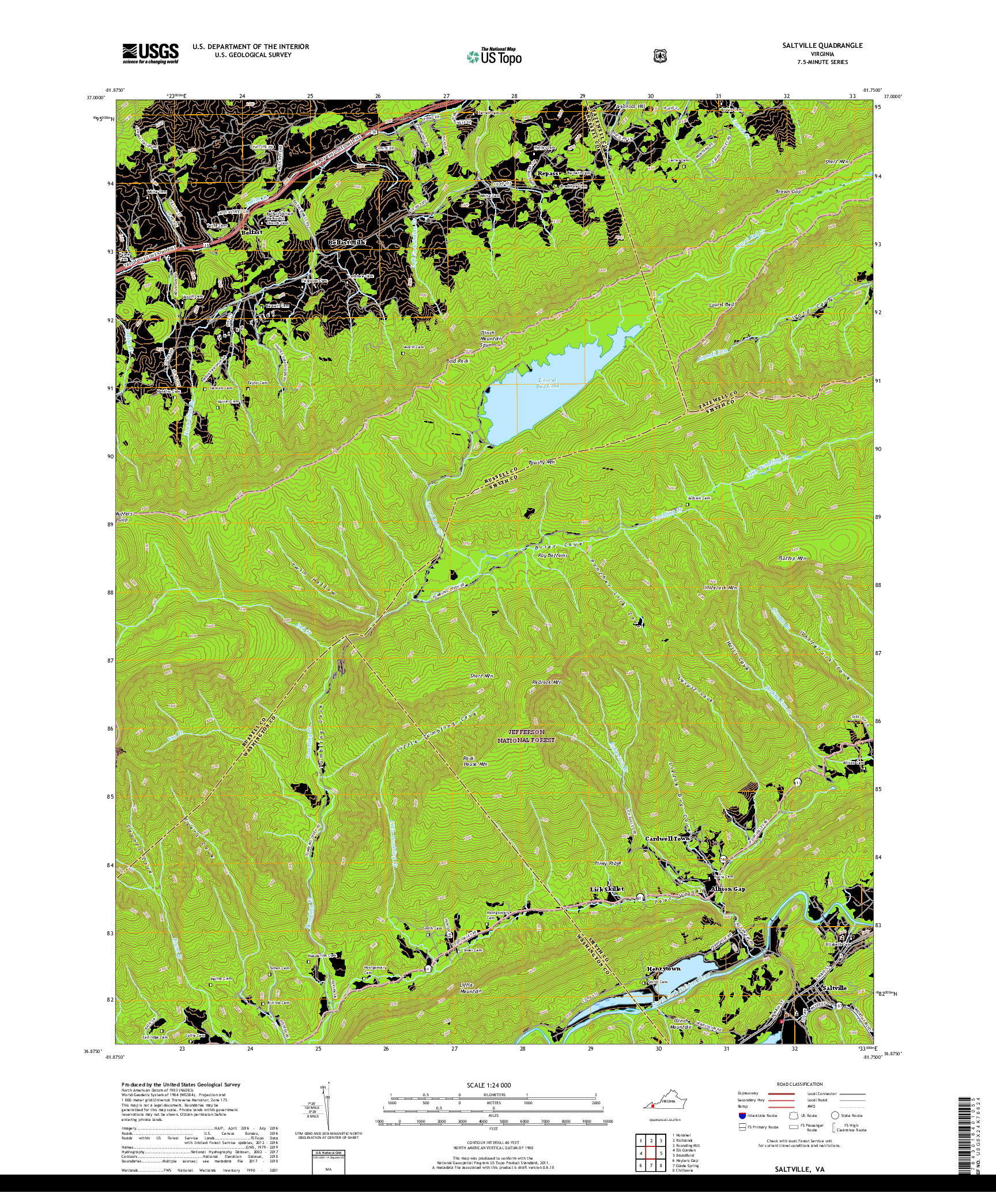 USGS US TOPO 7.5-MINUTE MAP FOR SALTVILLE, VA 2019