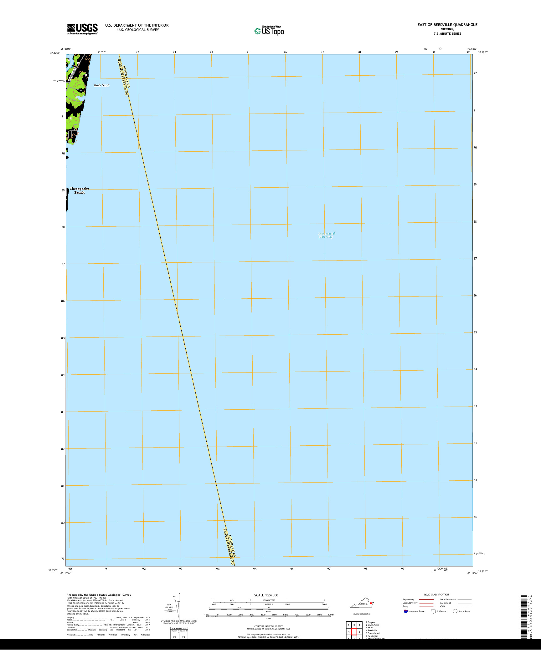 USGS US TOPO 7.5-MINUTE MAP FOR EAST OF REEDVILLE, VA 2019