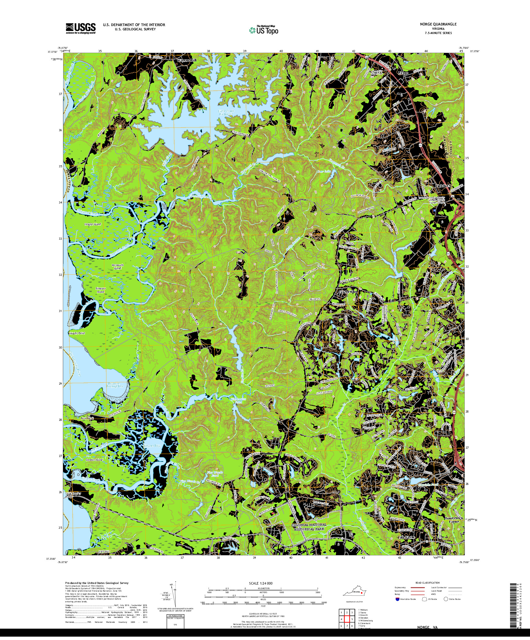 USGS US TOPO 7.5-MINUTE MAP FOR NORGE, VA 2019