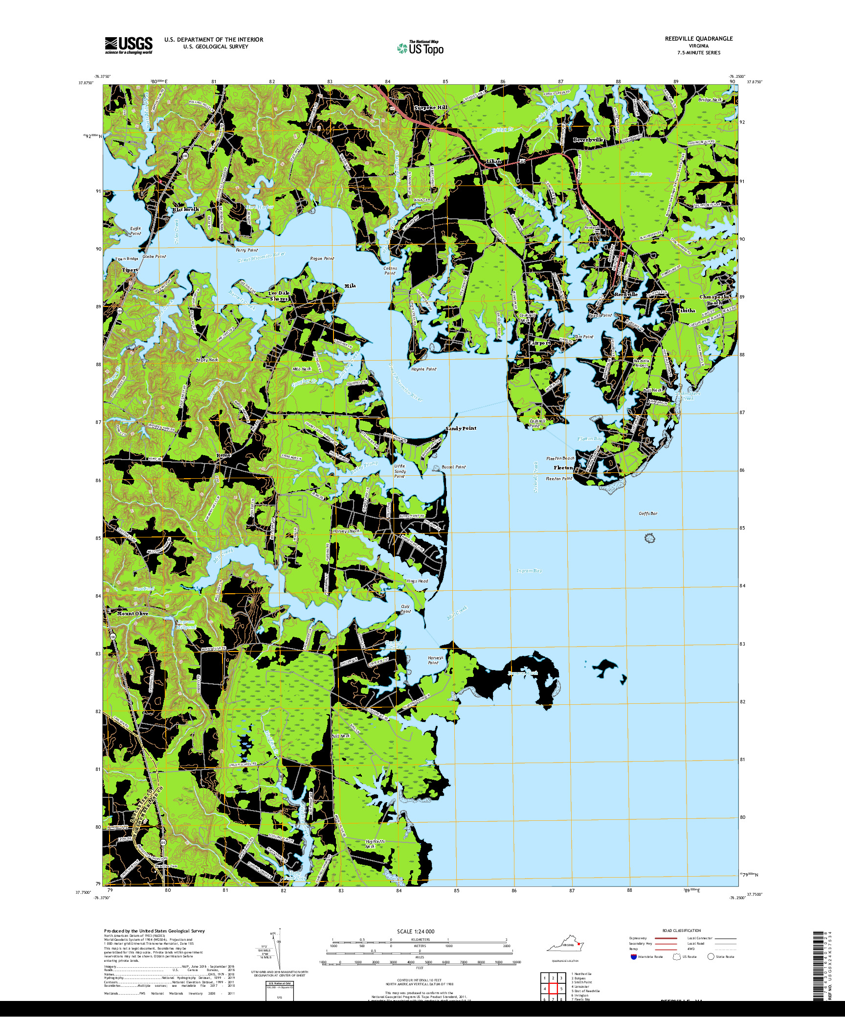 USGS US TOPO 7.5-MINUTE MAP FOR REEDVILLE, VA 2019