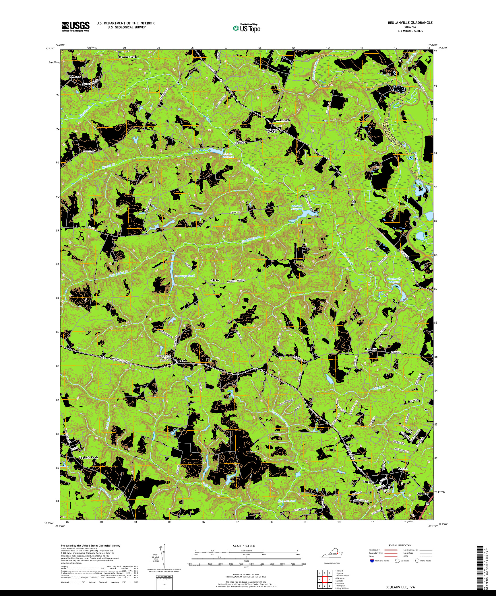 USGS US TOPO 7.5-MINUTE MAP FOR BEULAHVILLE, VA 2019