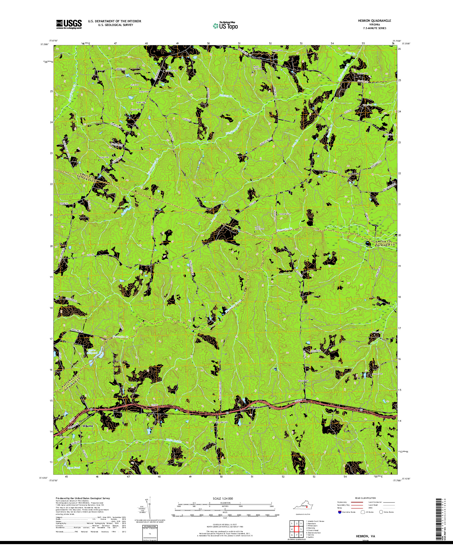 USGS US TOPO 7.5-MINUTE MAP FOR HEBRON, VA 2019