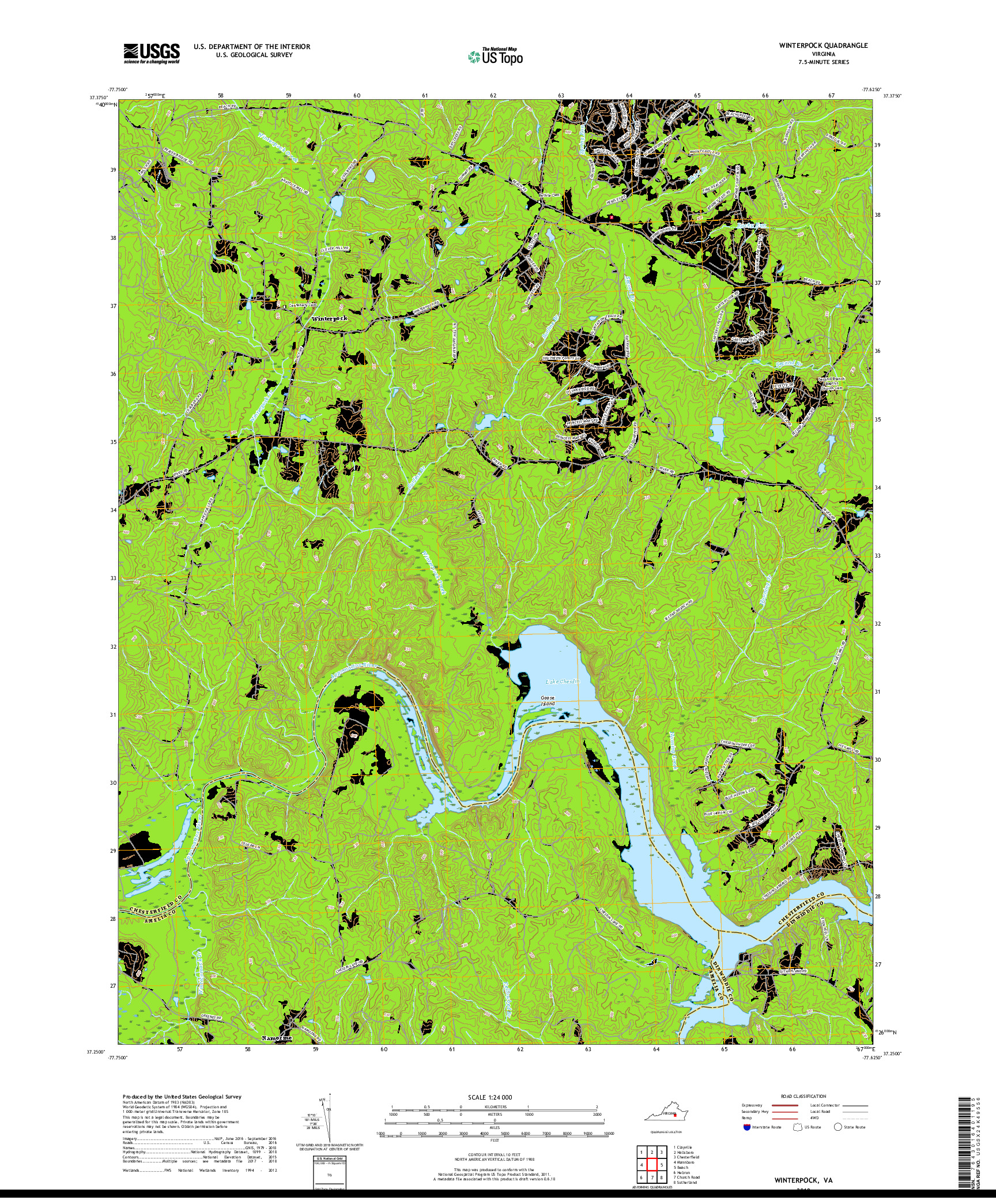 USGS US TOPO 7.5-MINUTE MAP FOR WINTERPOCK, VA 2019