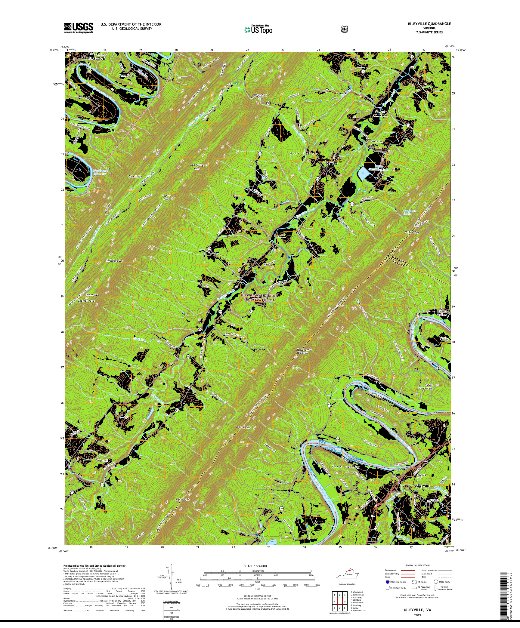 USGS US TOPO 7.5-MINUTE MAP FOR RILEYVILLE, VA 2019