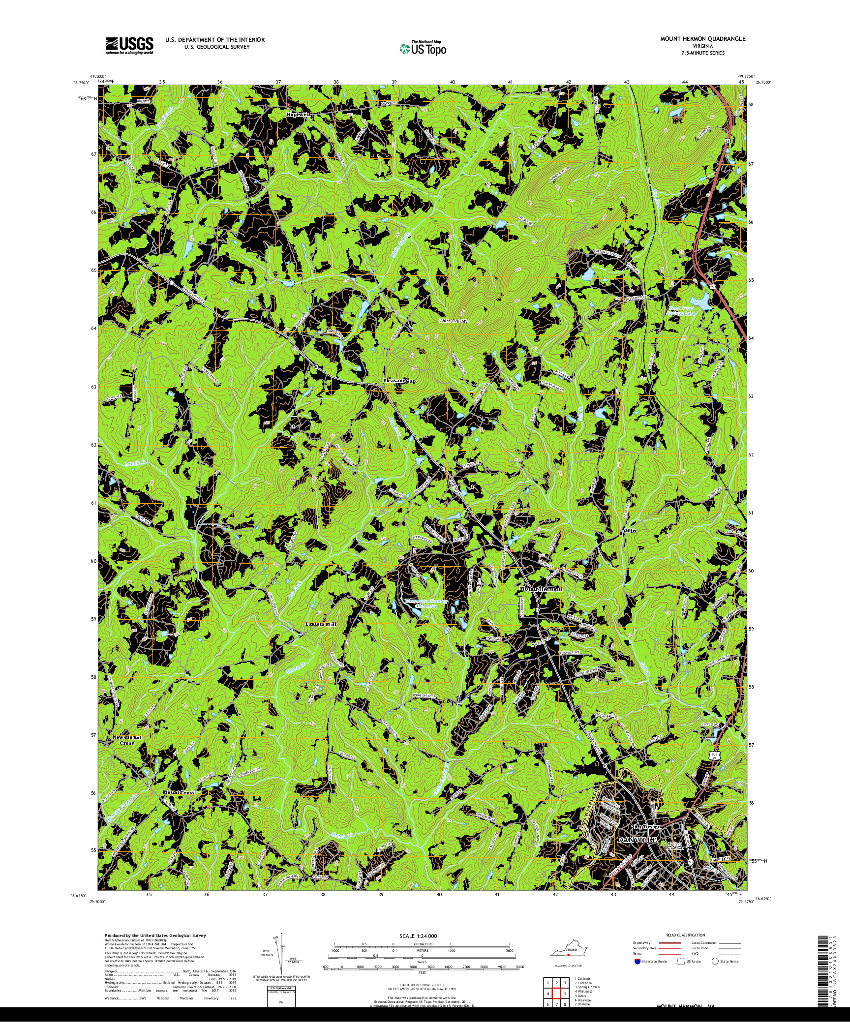 USGS US TOPO 7.5-MINUTE MAP FOR MOUNT HERMON, VA 2019