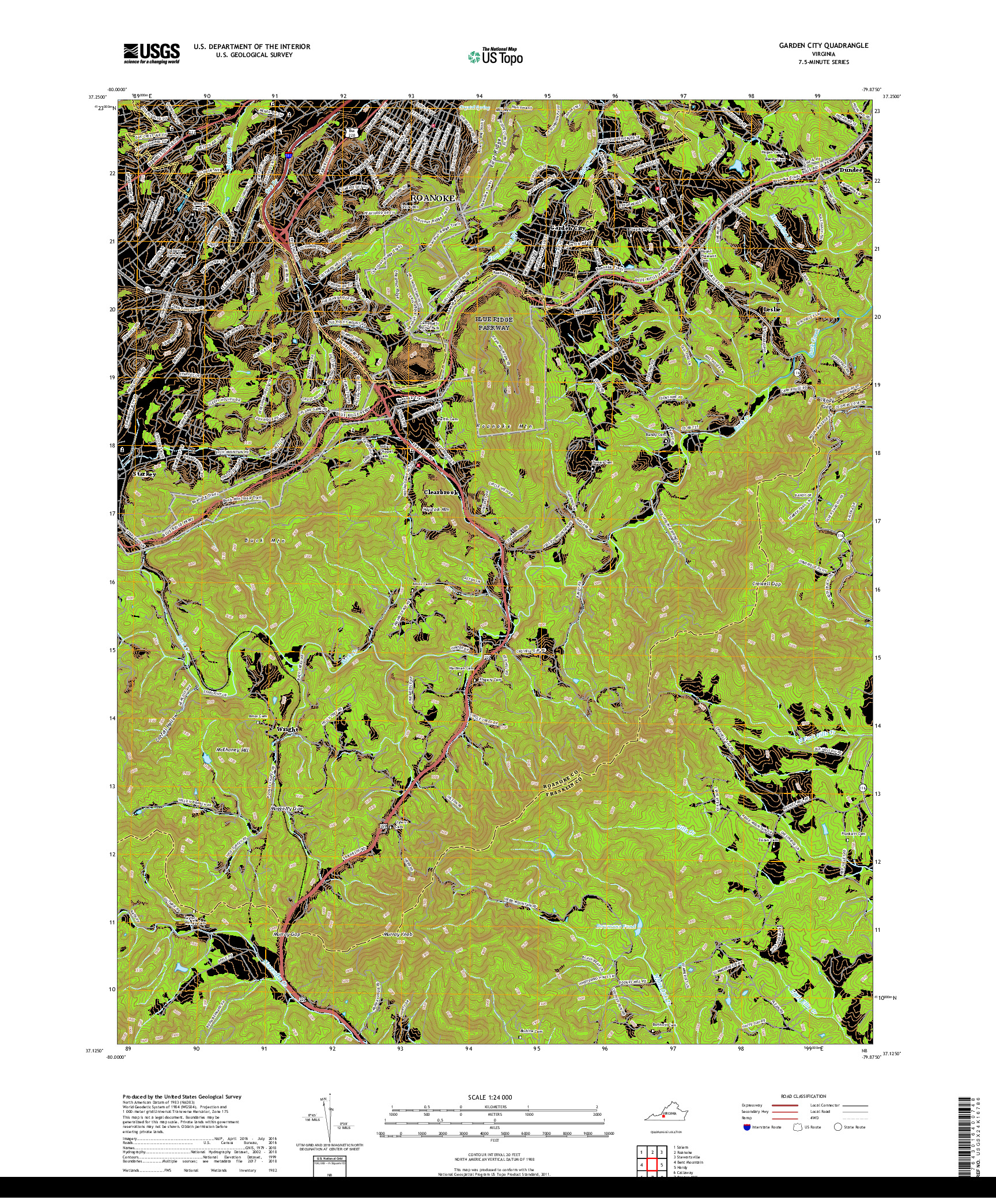 USGS US TOPO 7.5-MINUTE MAP FOR GARDEN CITY, VA 2019