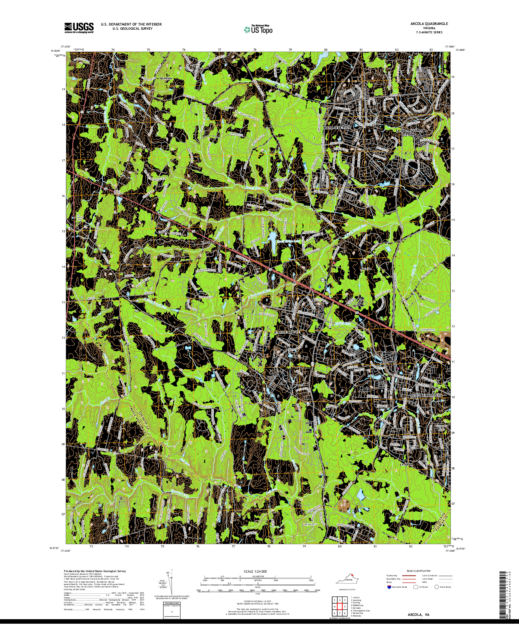 USGS US TOPO 7.5-MINUTE MAP FOR ARCOLA, VA 2019