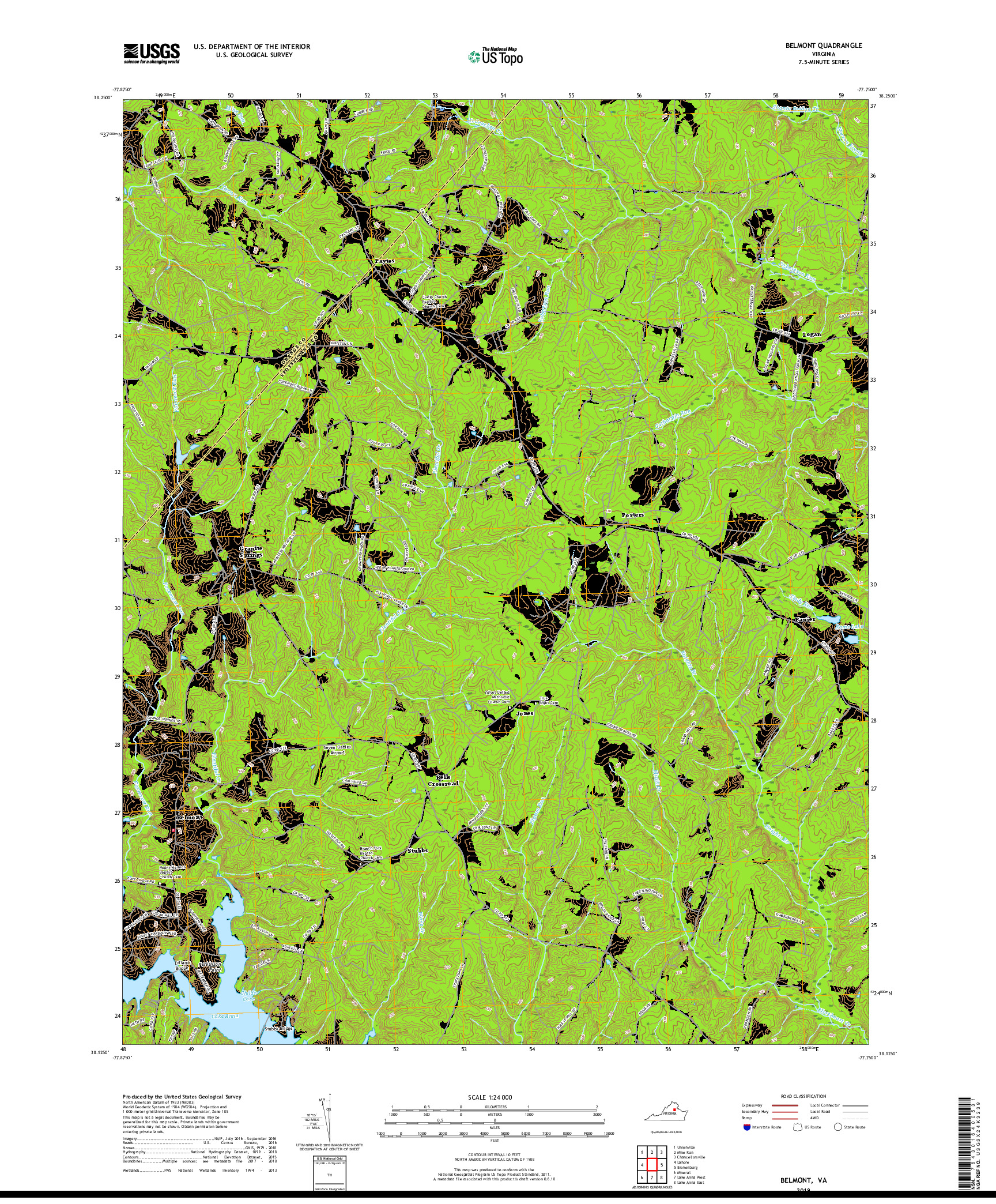 USGS US TOPO 7.5-MINUTE MAP FOR BELMONT, VA 2019