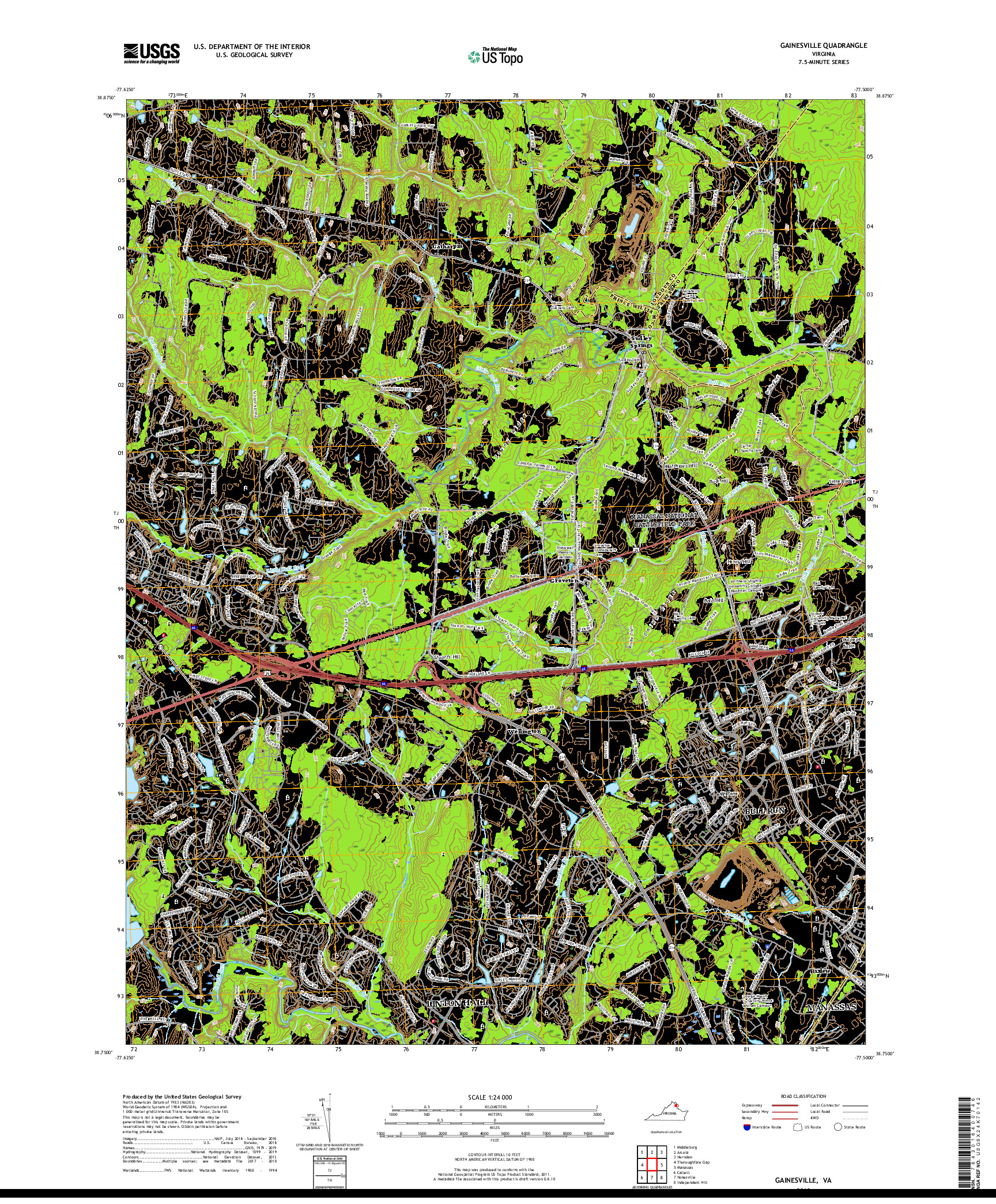 USGS US TOPO 7.5-MINUTE MAP FOR GAINESVILLE, VA 2019