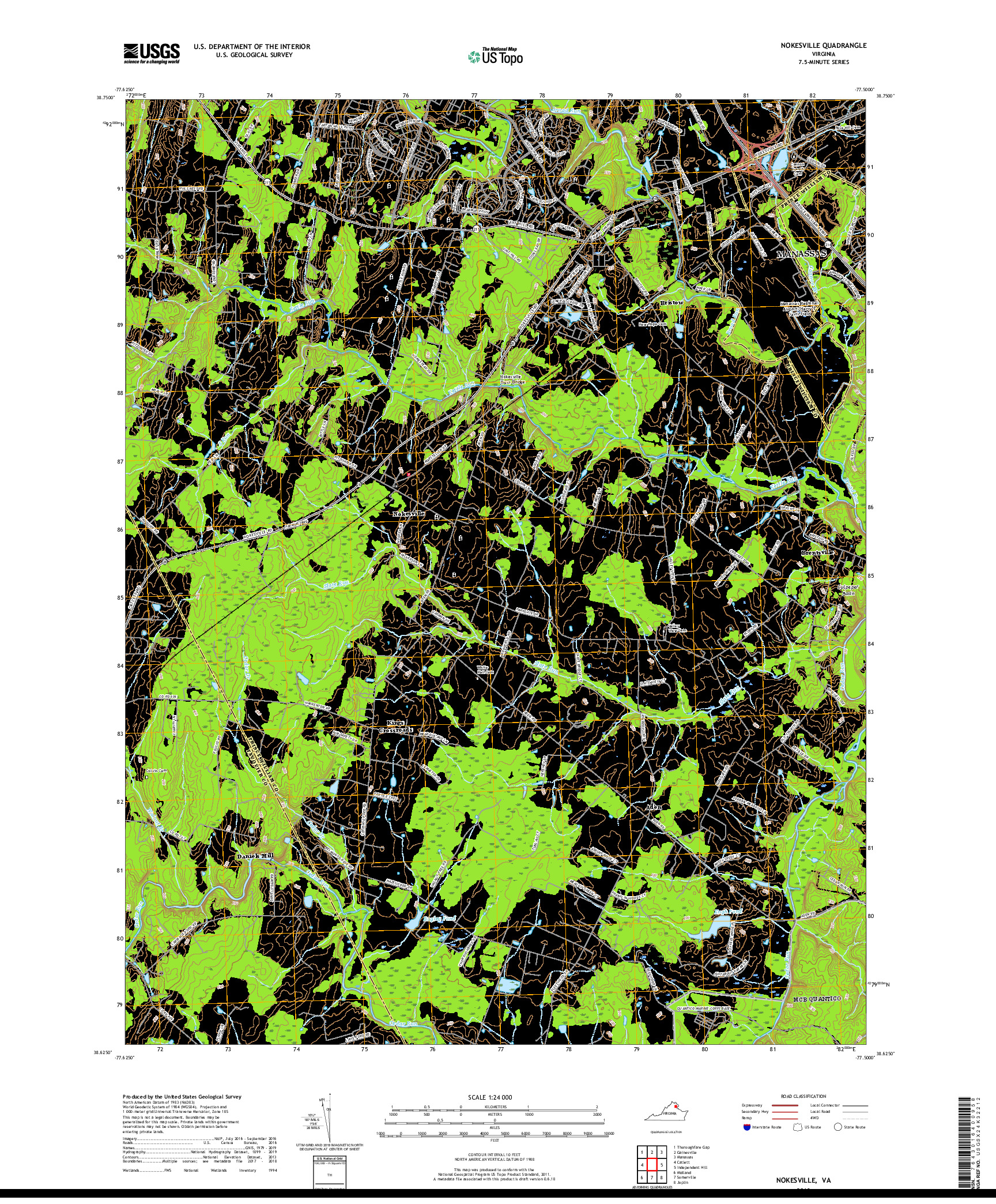 USGS US TOPO 7.5-MINUTE MAP FOR NOKESVILLE, VA 2019