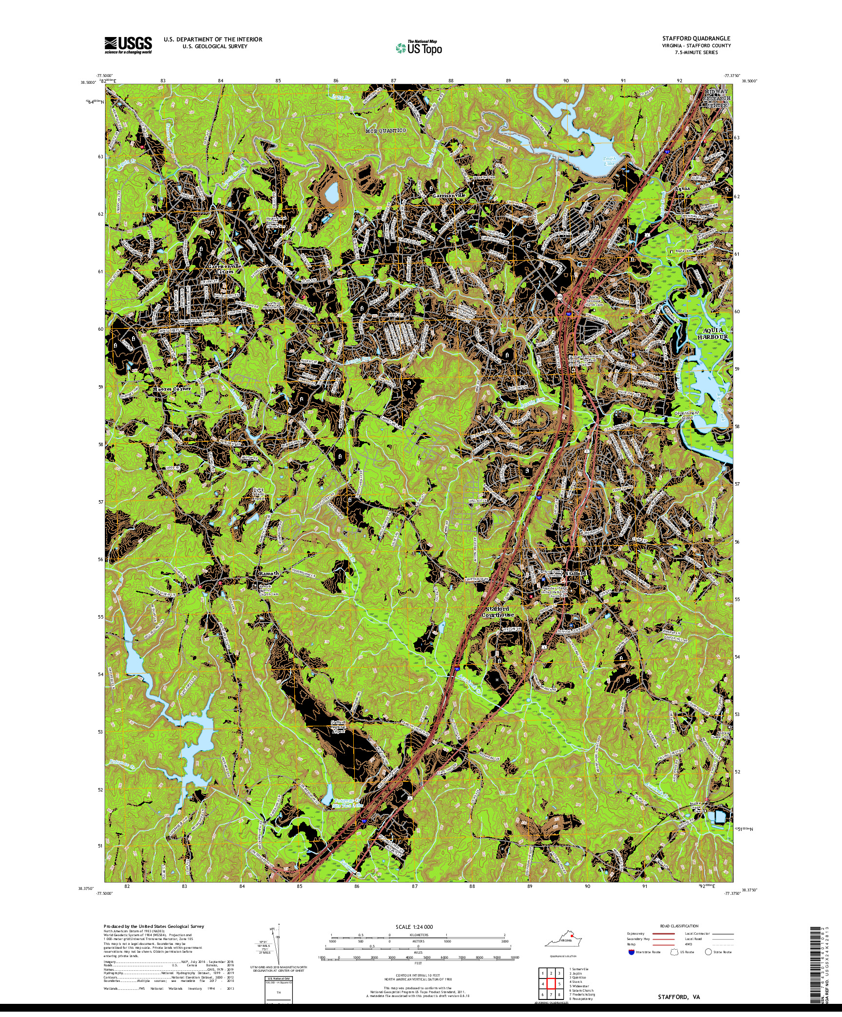 USGS US TOPO 7.5-MINUTE MAP FOR STAFFORD, VA 2019