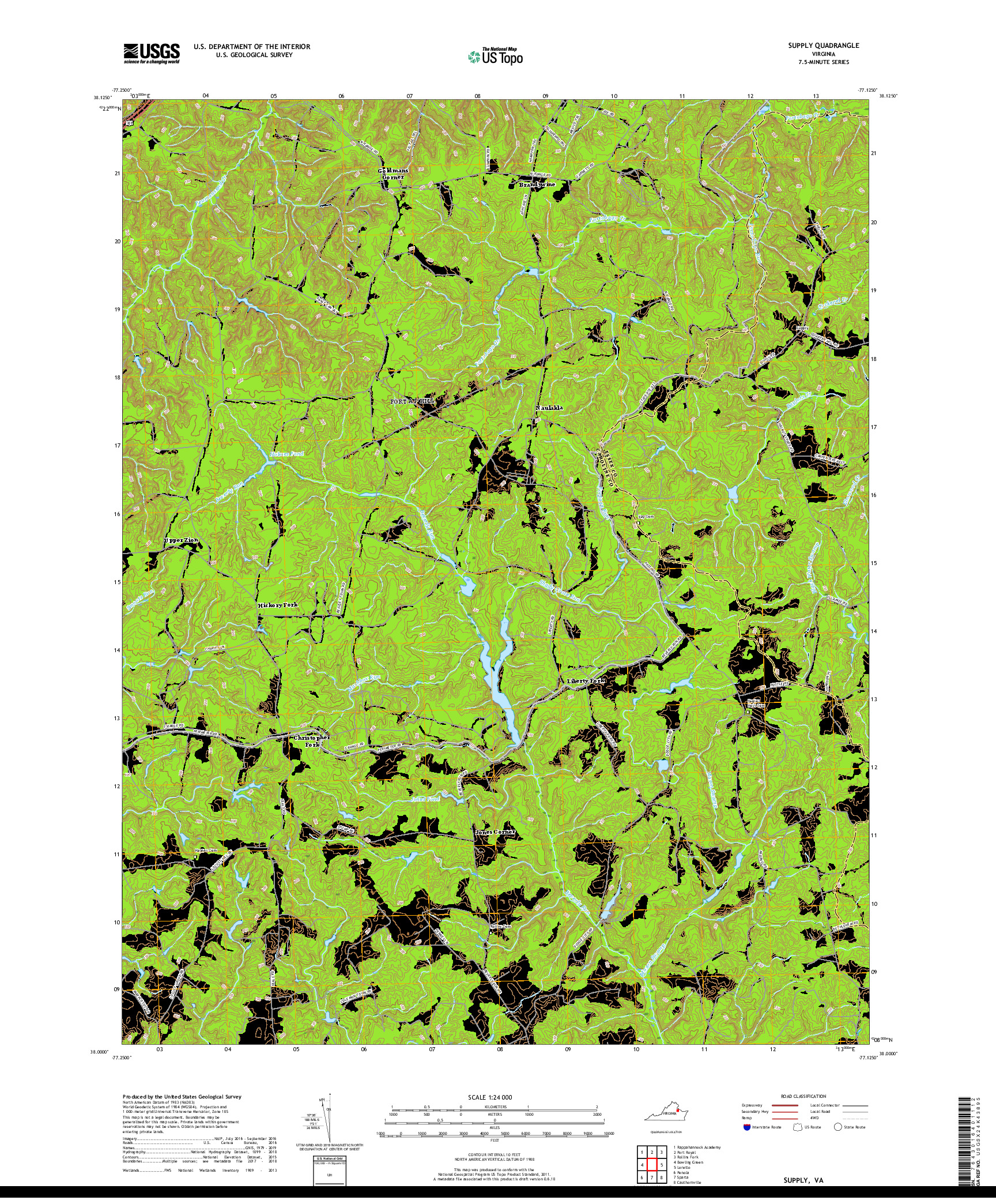 USGS US TOPO 7.5-MINUTE MAP FOR SUPPLY, VA 2019