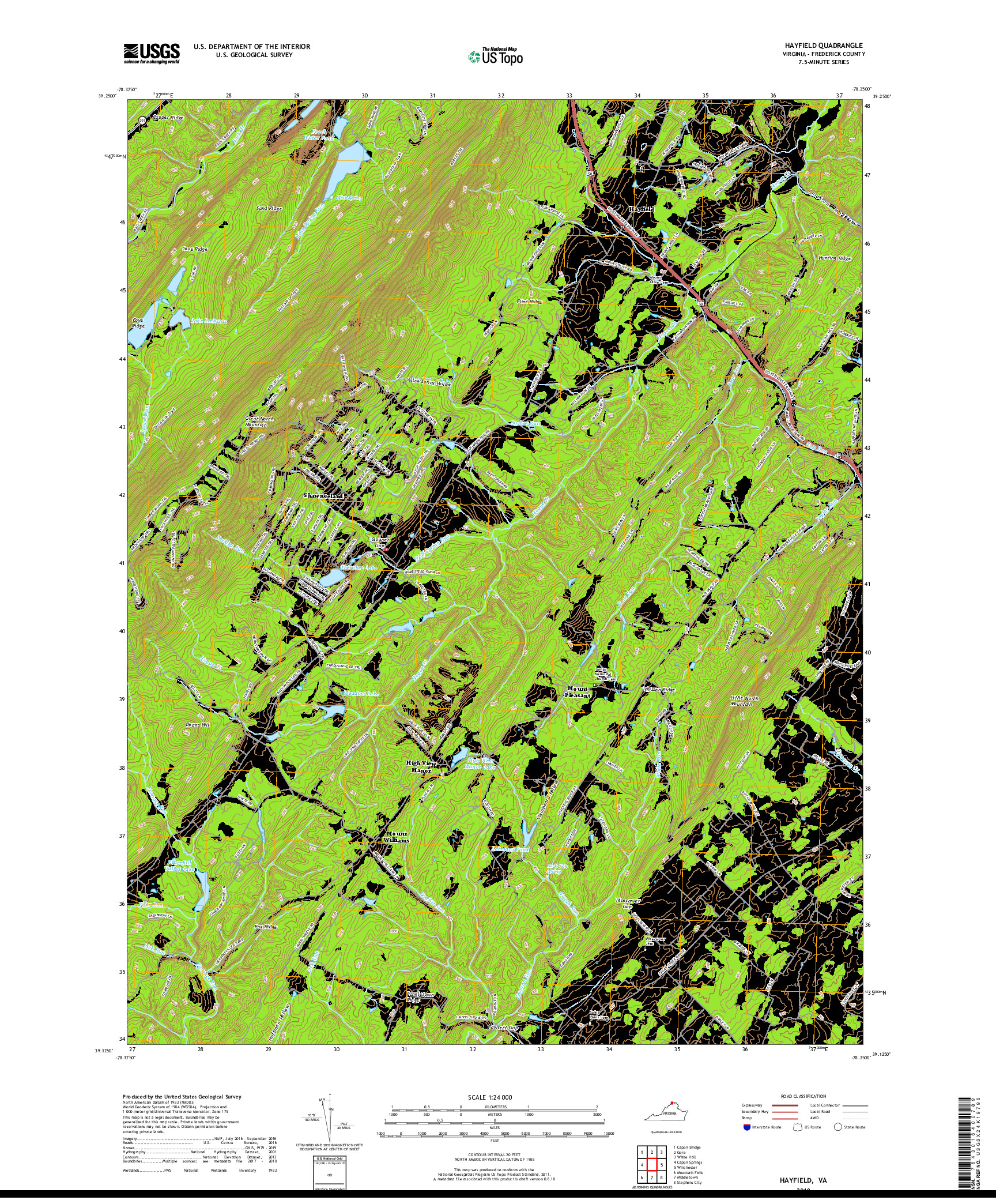 USGS US TOPO 7.5-MINUTE MAP FOR HAYFIELD, VA 2019