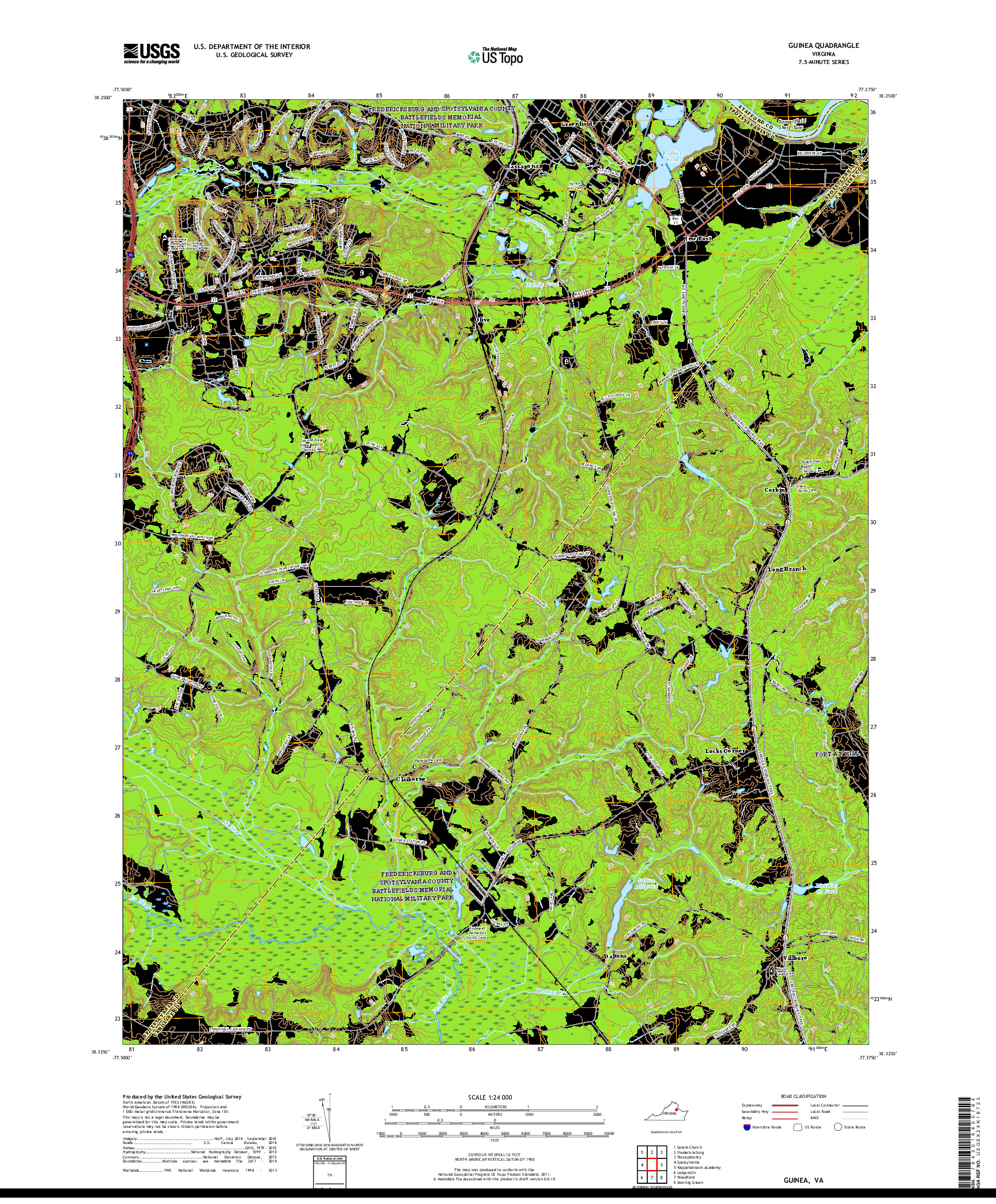 USGS US TOPO 7.5-MINUTE MAP FOR GUINEA, VA 2019