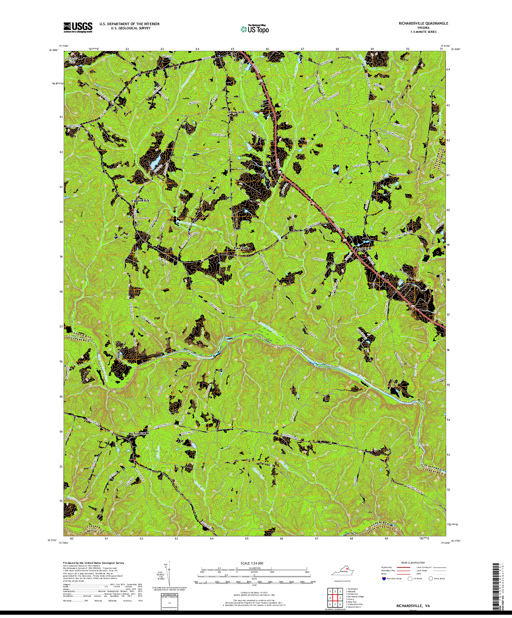 USGS US TOPO 7.5-MINUTE MAP FOR RICHARDSVILLE, VA 2019