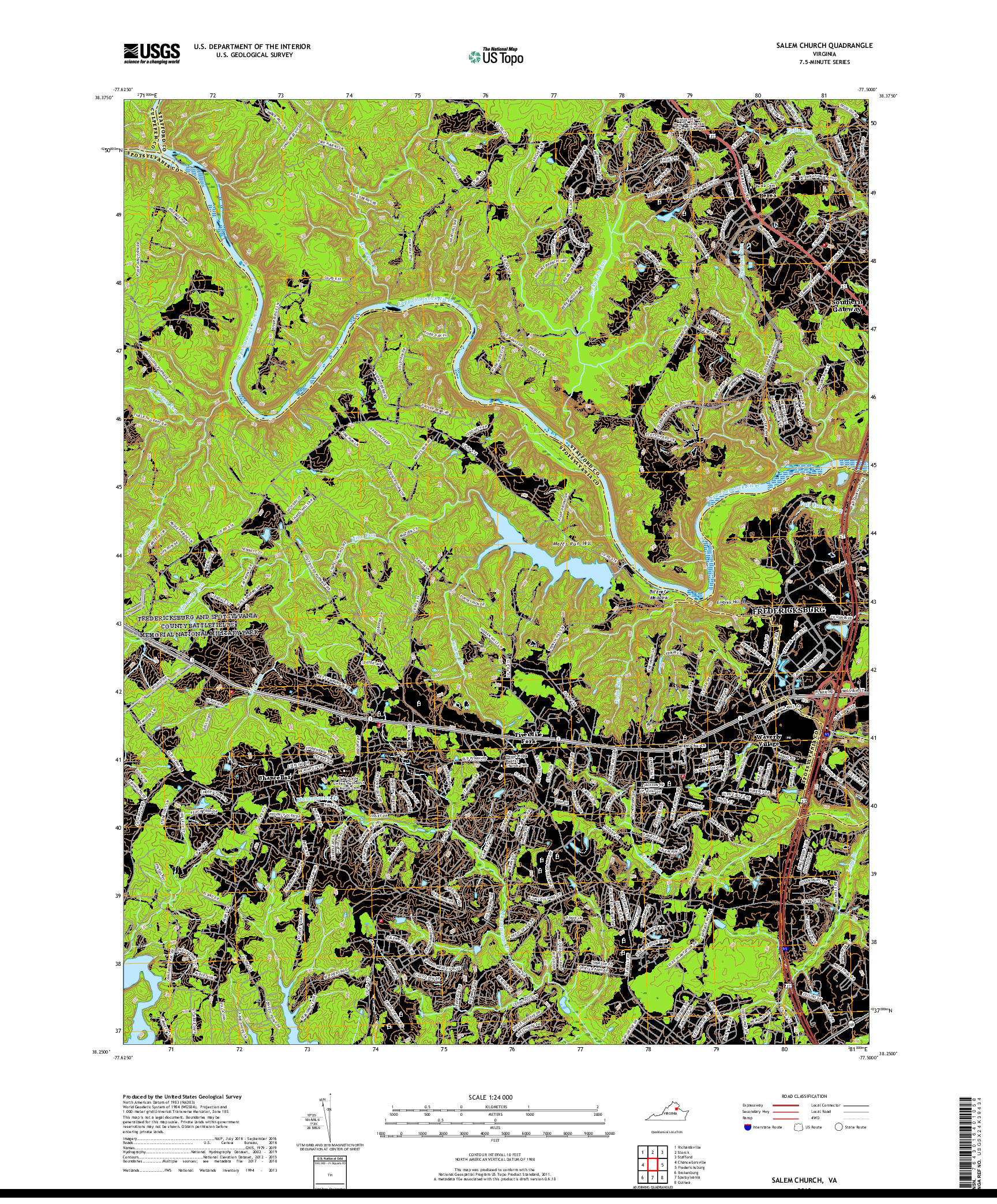 USGS US TOPO 7.5-MINUTE MAP FOR SALEM CHURCH, VA 2019