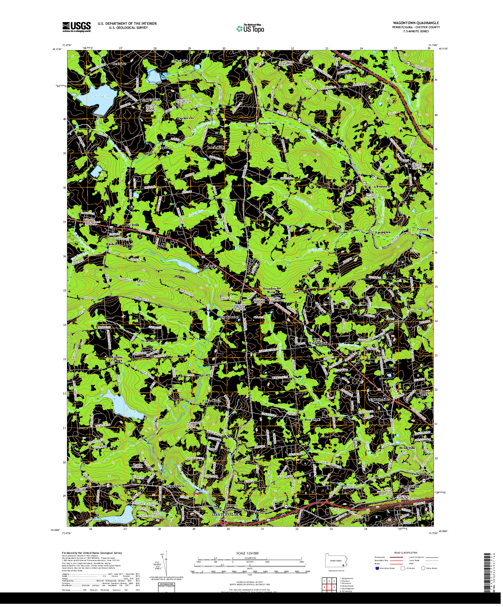USGS US TOPO 7.5-MINUTE MAP FOR WAGONTOWN, PA 2019