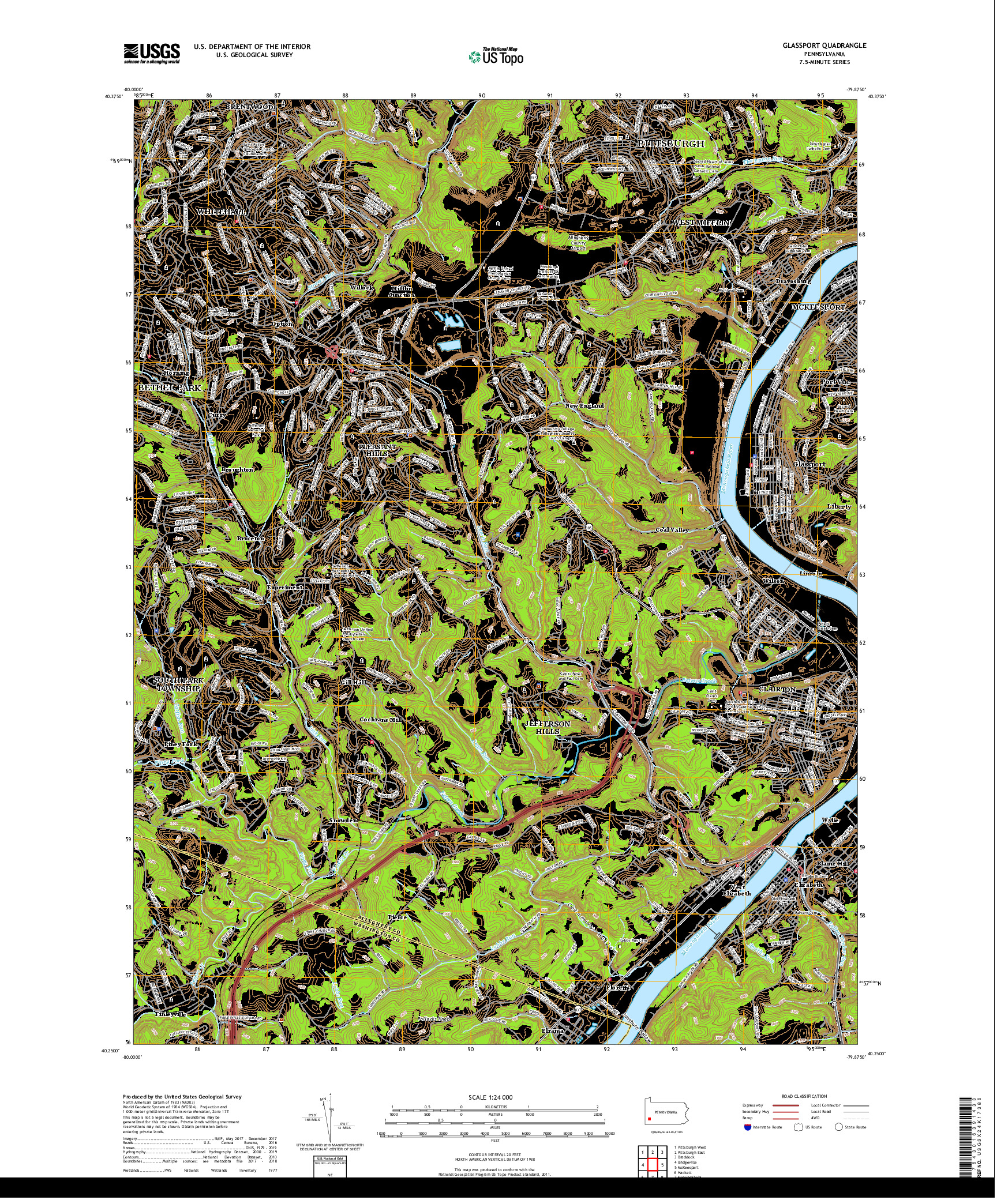 USGS US TOPO 7.5-MINUTE MAP FOR GLASSPORT, PA 2019