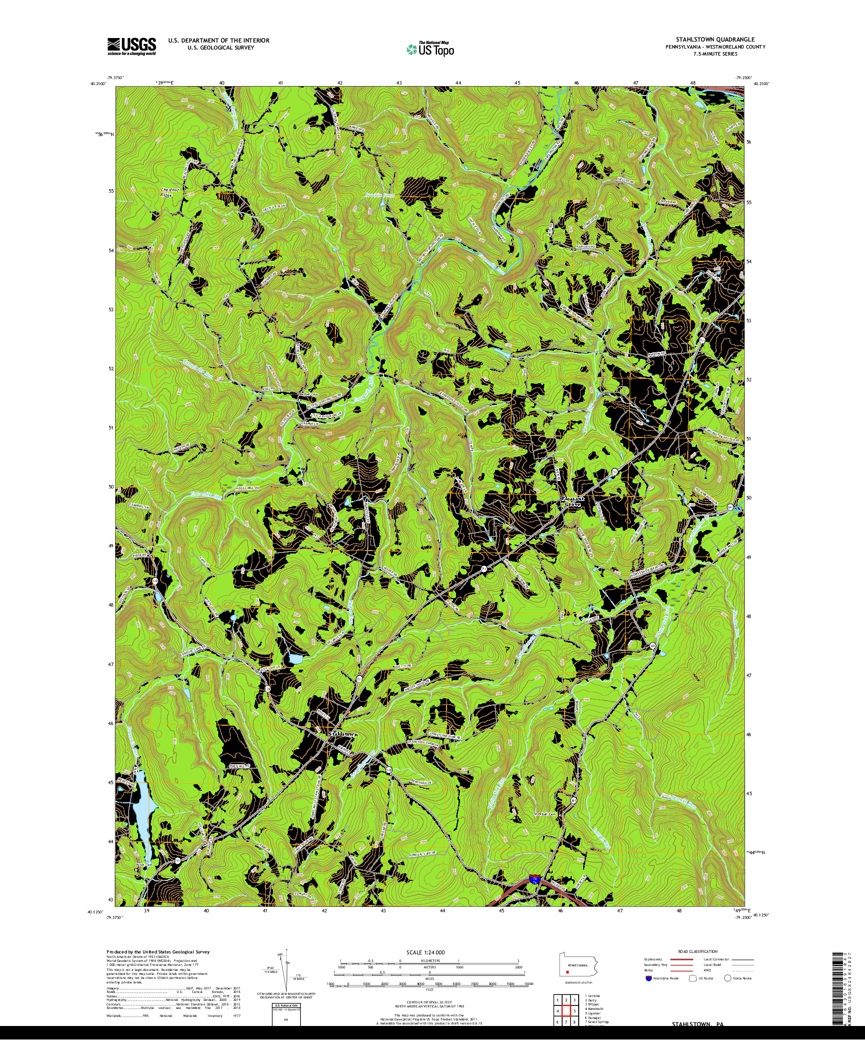 USGS US TOPO 7.5-MINUTE MAP FOR STAHLSTOWN, PA 2019