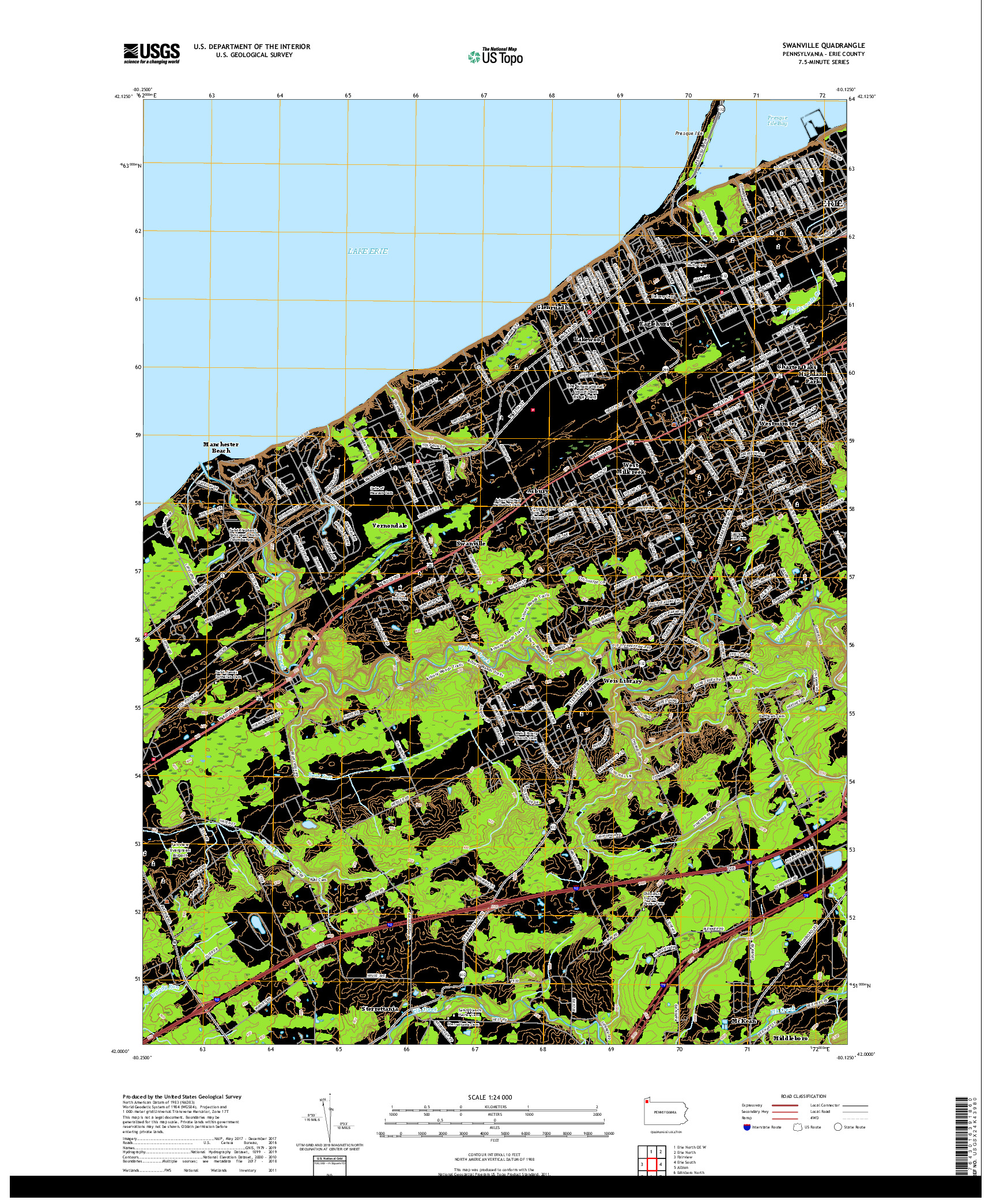 USGS US TOPO 7.5-MINUTE MAP FOR SWANVILLE, PA 2019