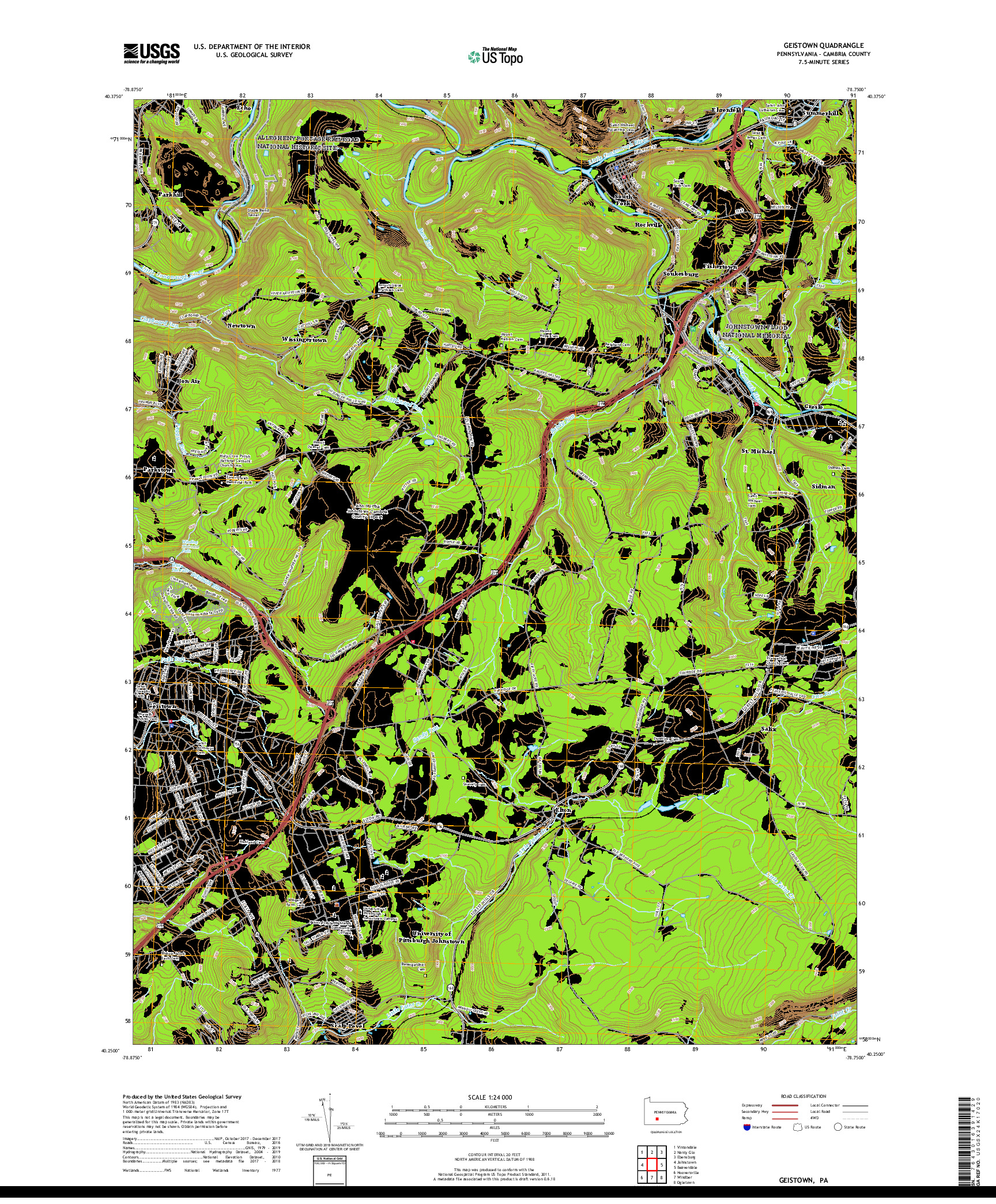 USGS US TOPO 7.5-MINUTE MAP FOR GEISTOWN, PA 2019