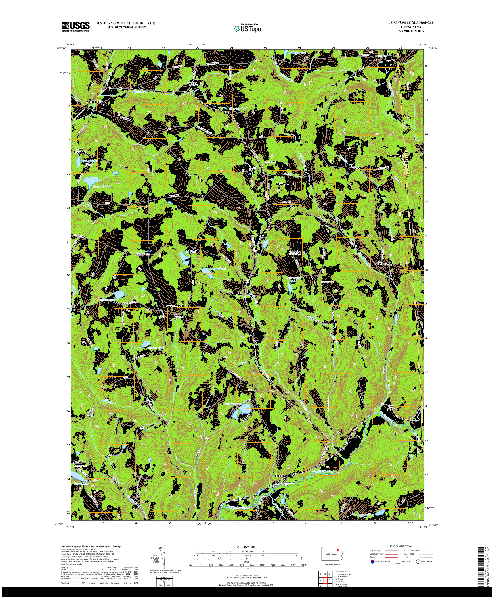 USGS US TOPO 7.5-MINUTE MAP FOR LE RAYSVILLE, PA 2019