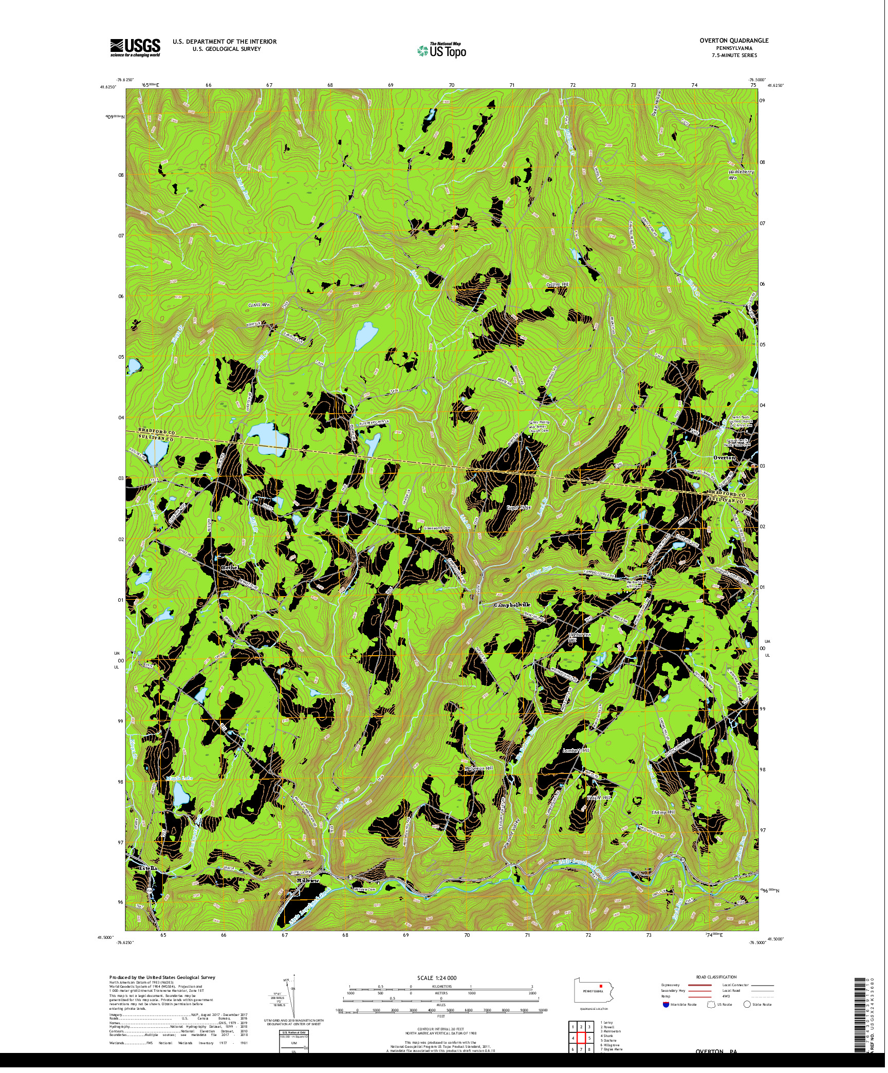 USGS US TOPO 7.5-MINUTE MAP FOR OVERTON, PA 2019