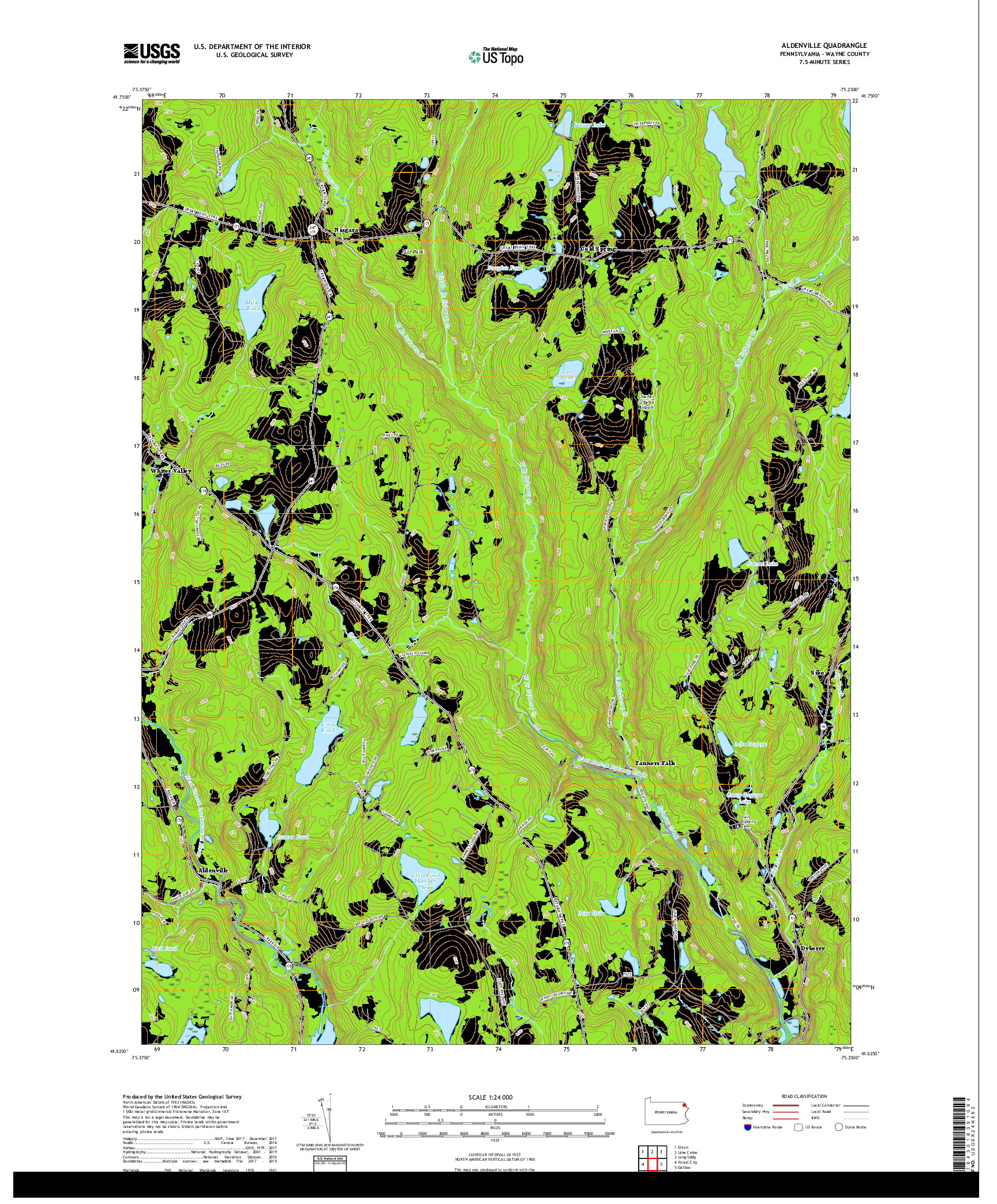 USGS US TOPO 7.5-MINUTE MAP FOR ALDENVILLE, PA 2019