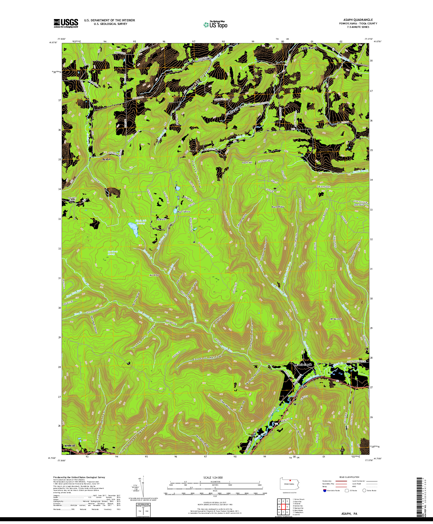 USGS US TOPO 7.5-MINUTE MAP FOR ASAPH, PA 2019