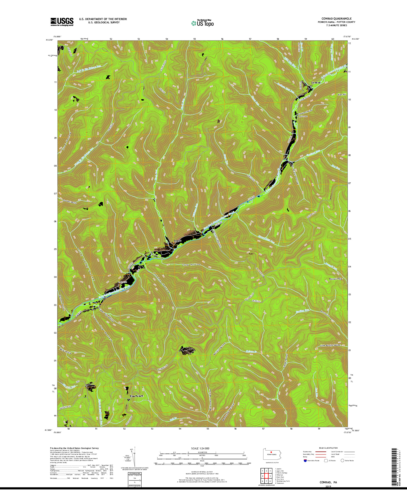 USGS US TOPO 7.5-MINUTE MAP FOR CONRAD, PA 2019