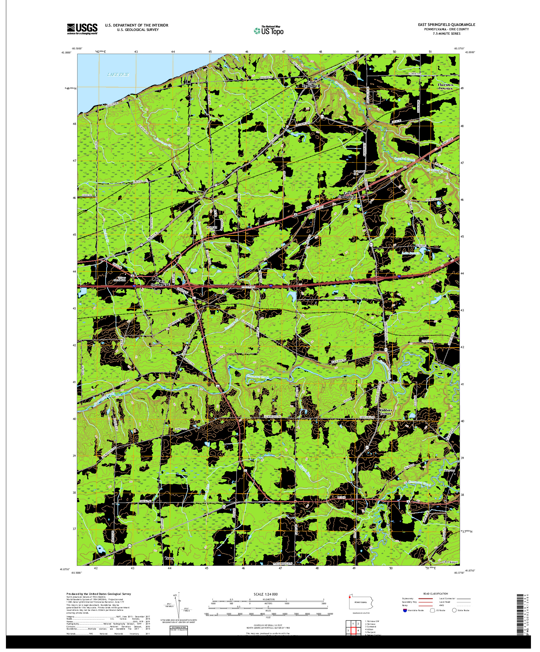 USGS US TOPO 7.5-MINUTE MAP FOR EAST SPRINGFIELD, PA 2019