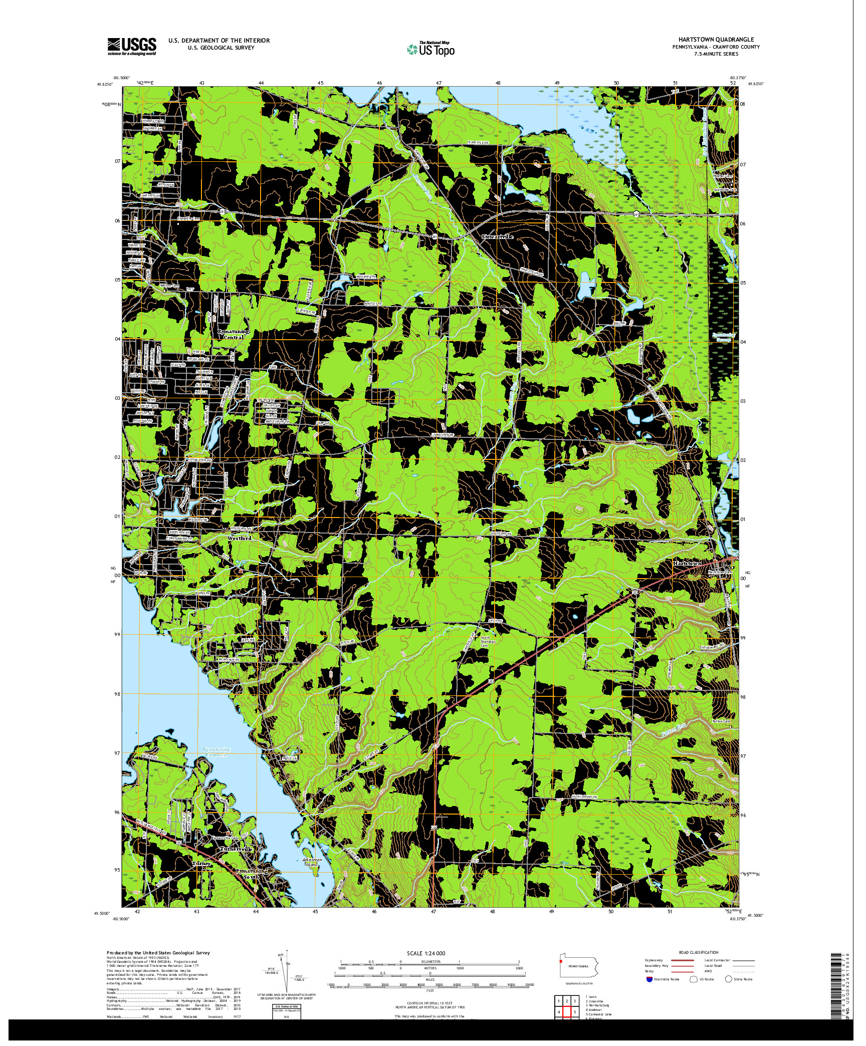 USGS US TOPO 7.5-MINUTE MAP FOR HARTSTOWN, PA 2019