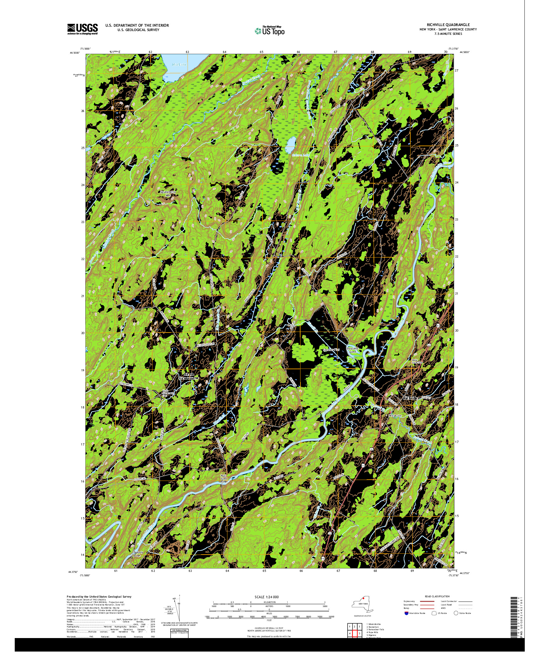 USGS US TOPO 7.5-MINUTE MAP FOR RICHVILLE, NY 2019