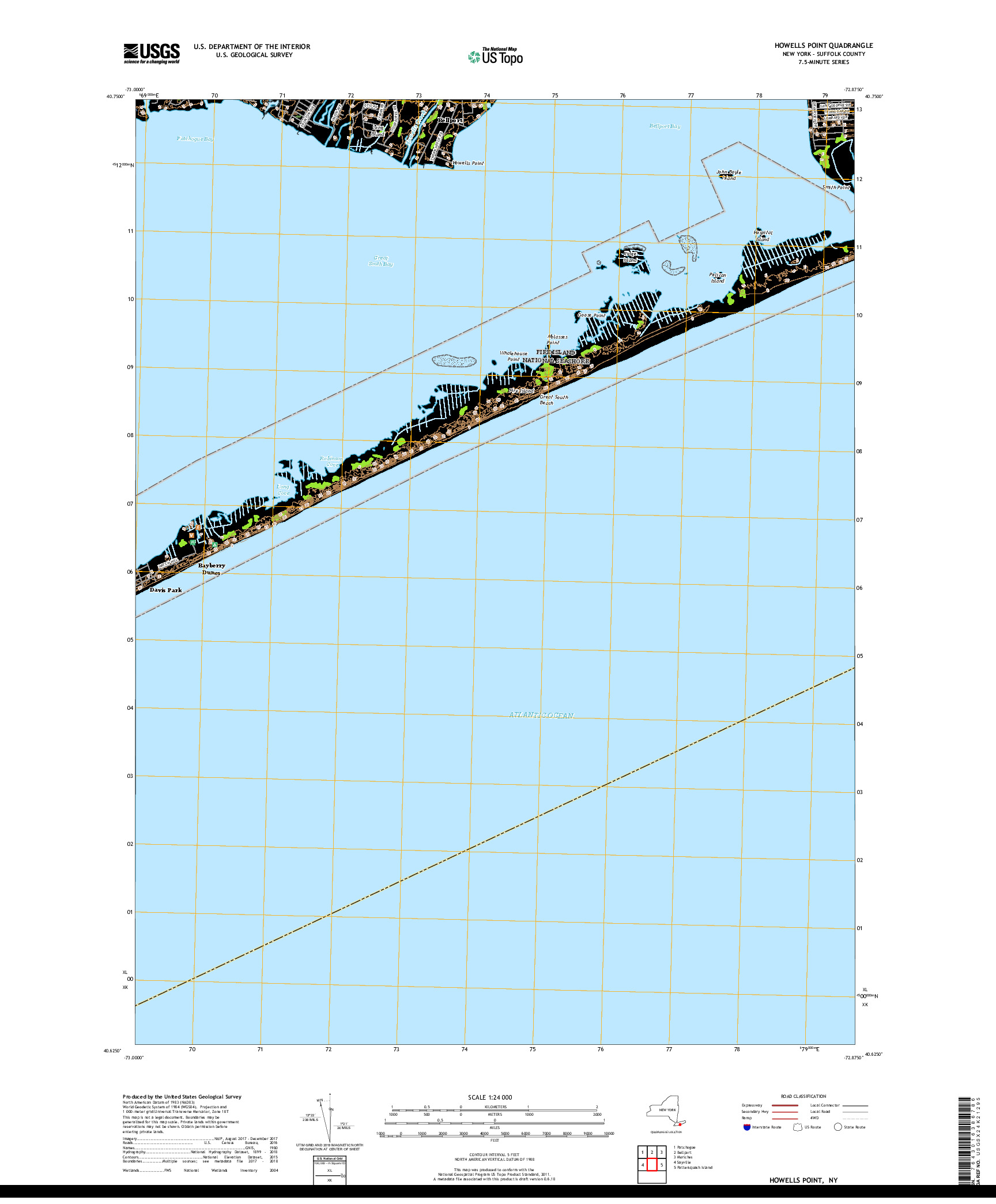 USGS US TOPO 7.5-MINUTE MAP FOR HOWELLS POINT, NY 2019