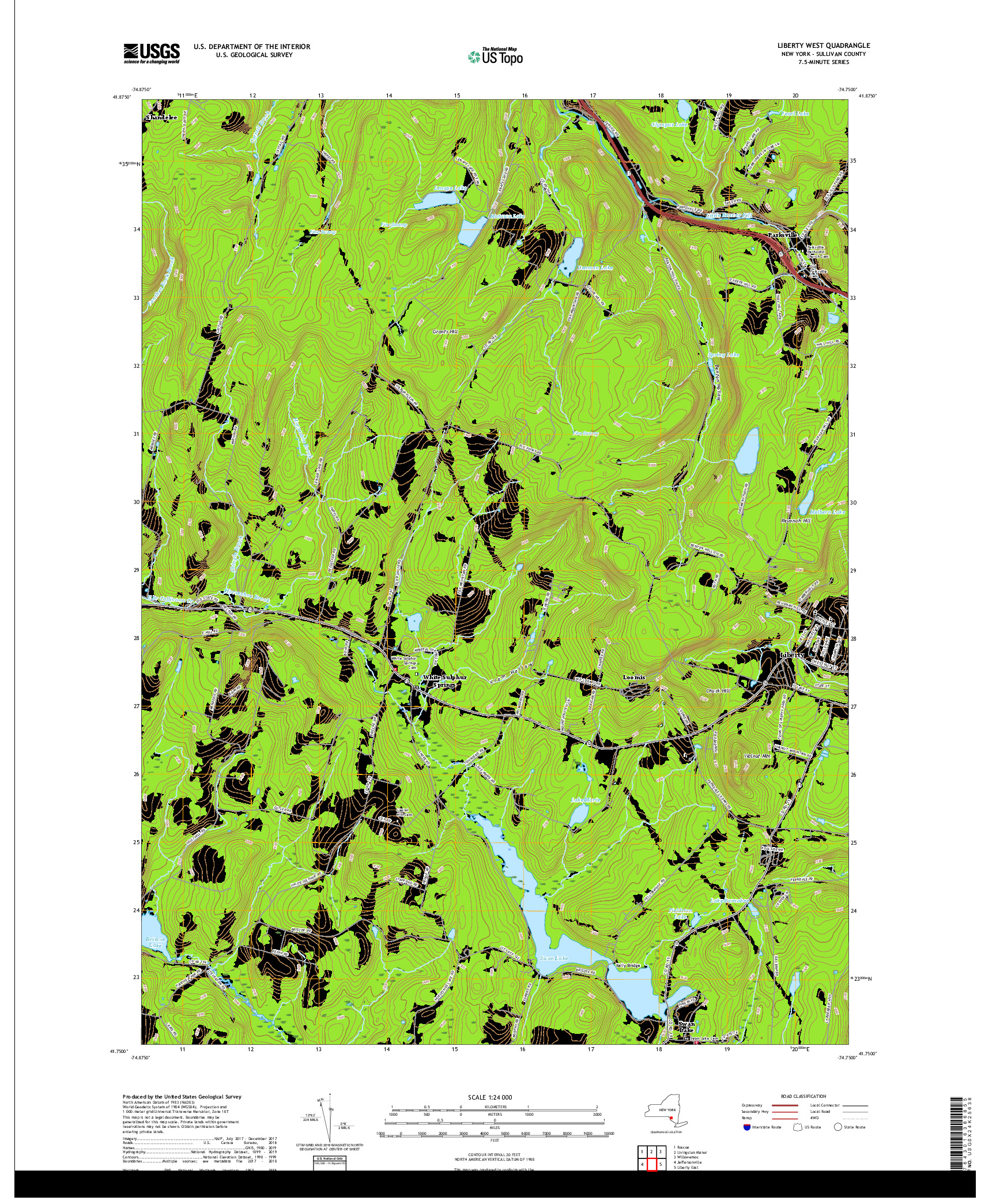 USGS US TOPO 7.5-MINUTE MAP FOR LIBERTY WEST, NY 2019