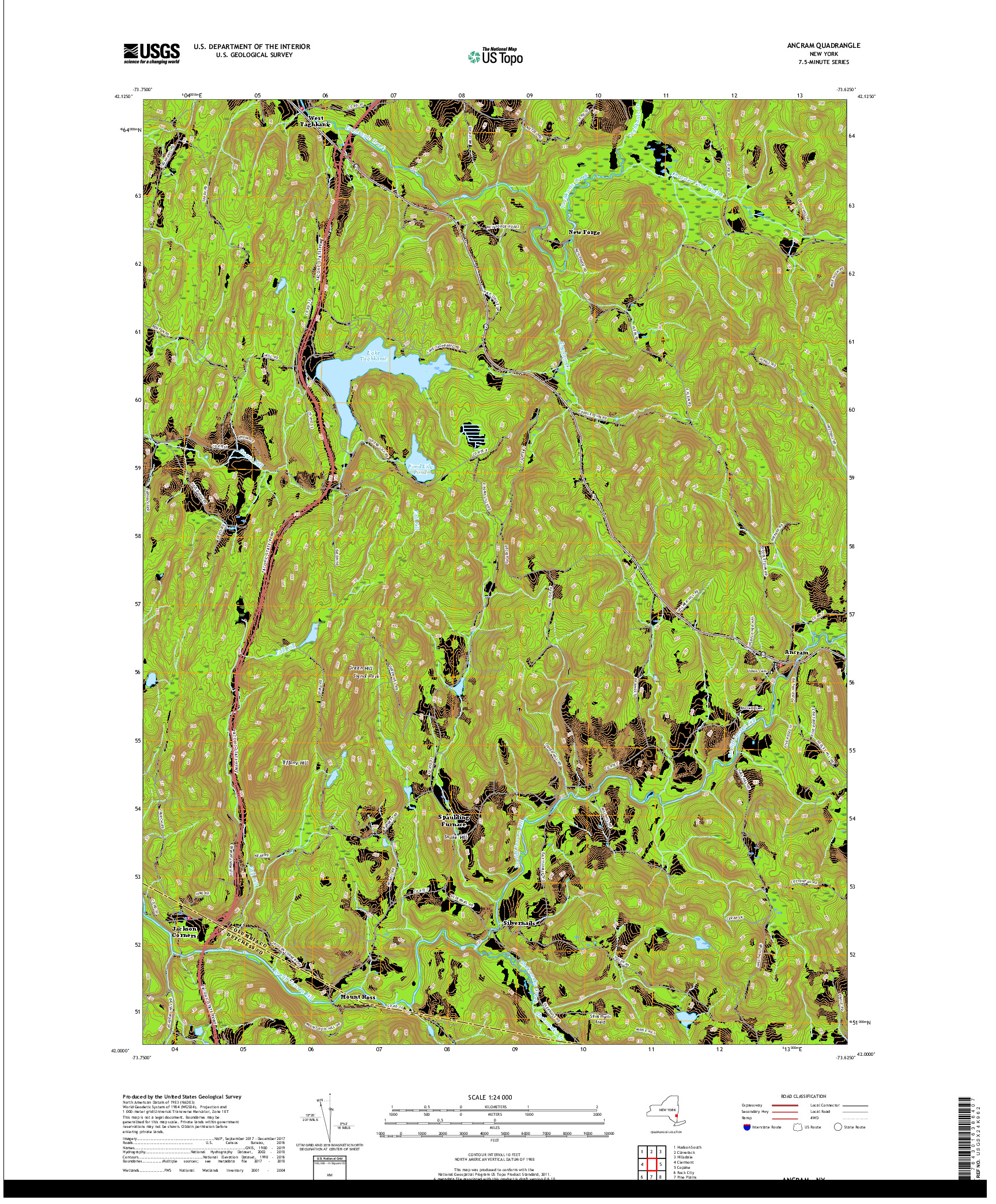 USGS US TOPO 7.5-MINUTE MAP FOR ANCRAM, NY 2019