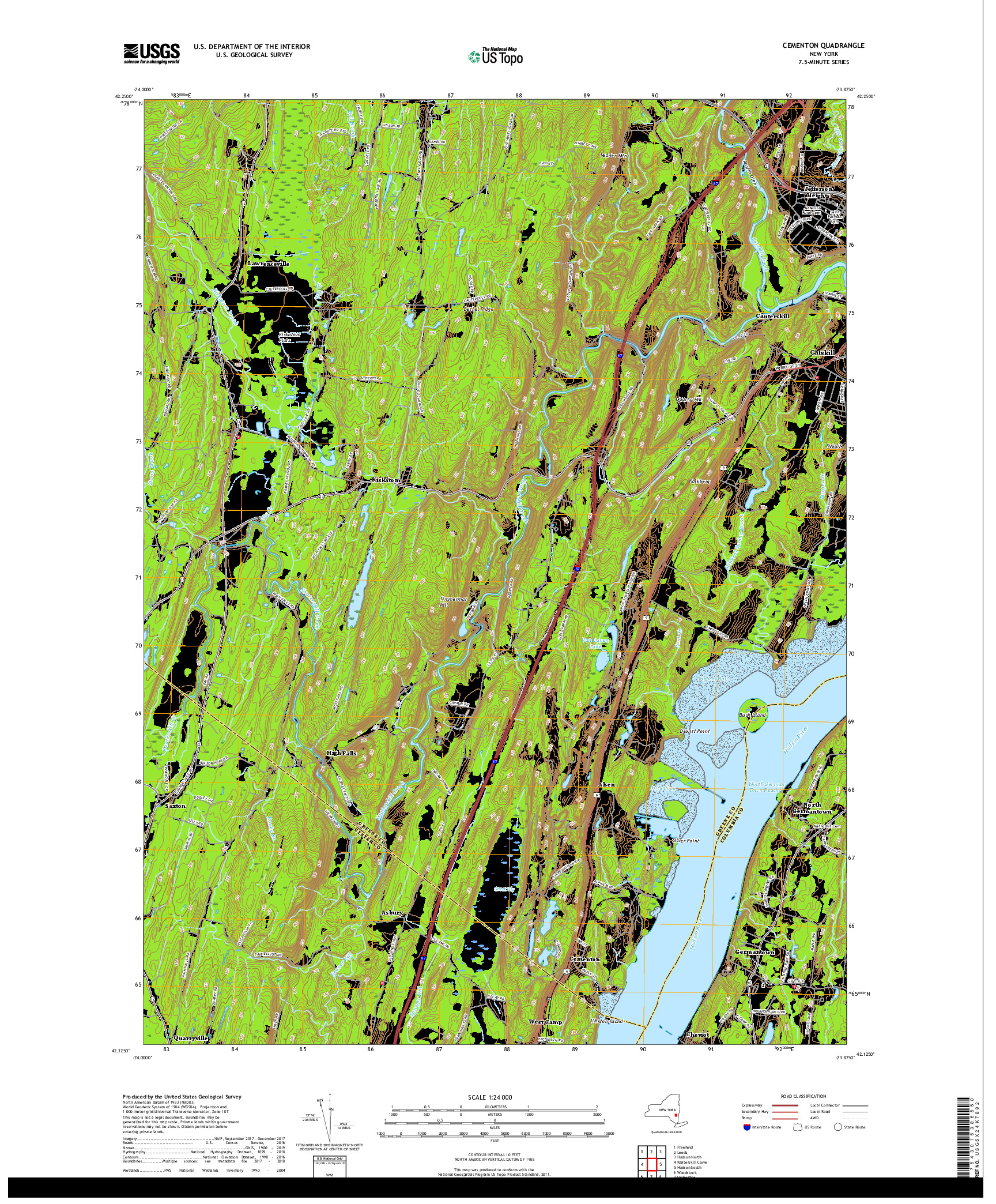 USGS US TOPO 7.5-MINUTE MAP FOR CEMENTON, NY 2019