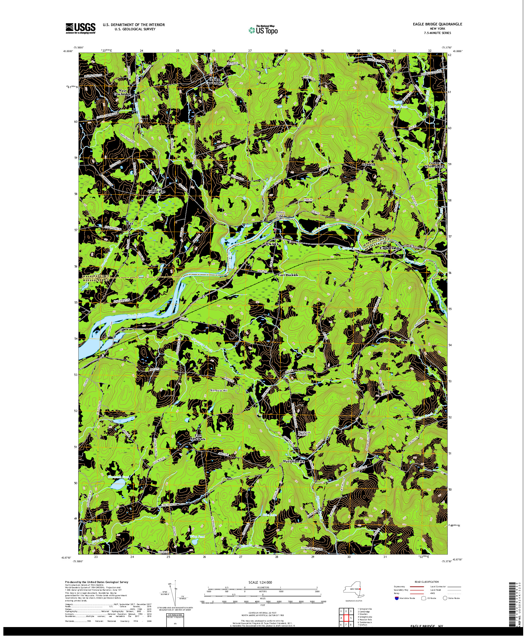 USGS US TOPO 7.5-MINUTE MAP FOR EAGLE BRIDGE, NY 2019