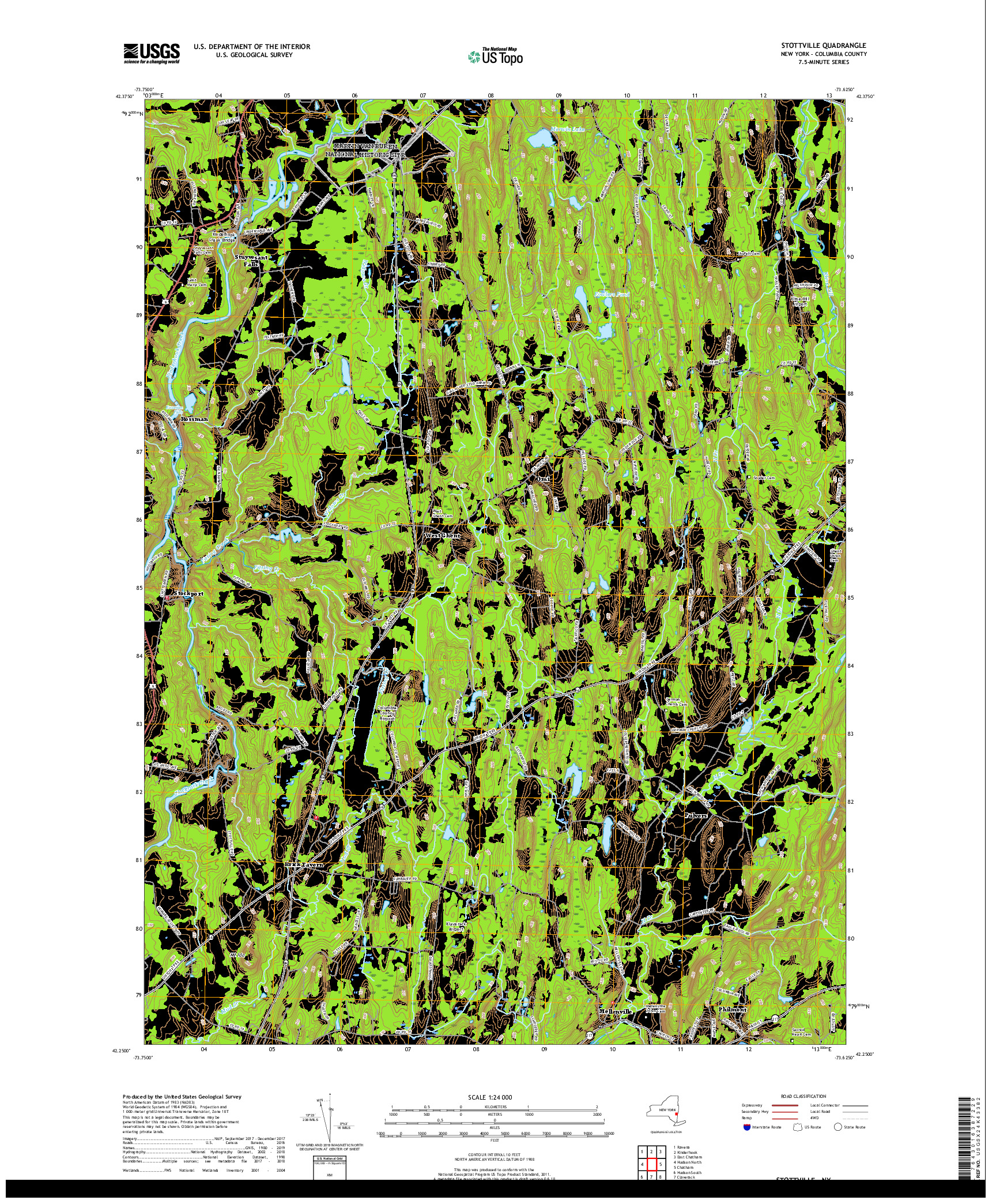 USGS US TOPO 7.5-MINUTE MAP FOR STOTTVILLE, NY 2019